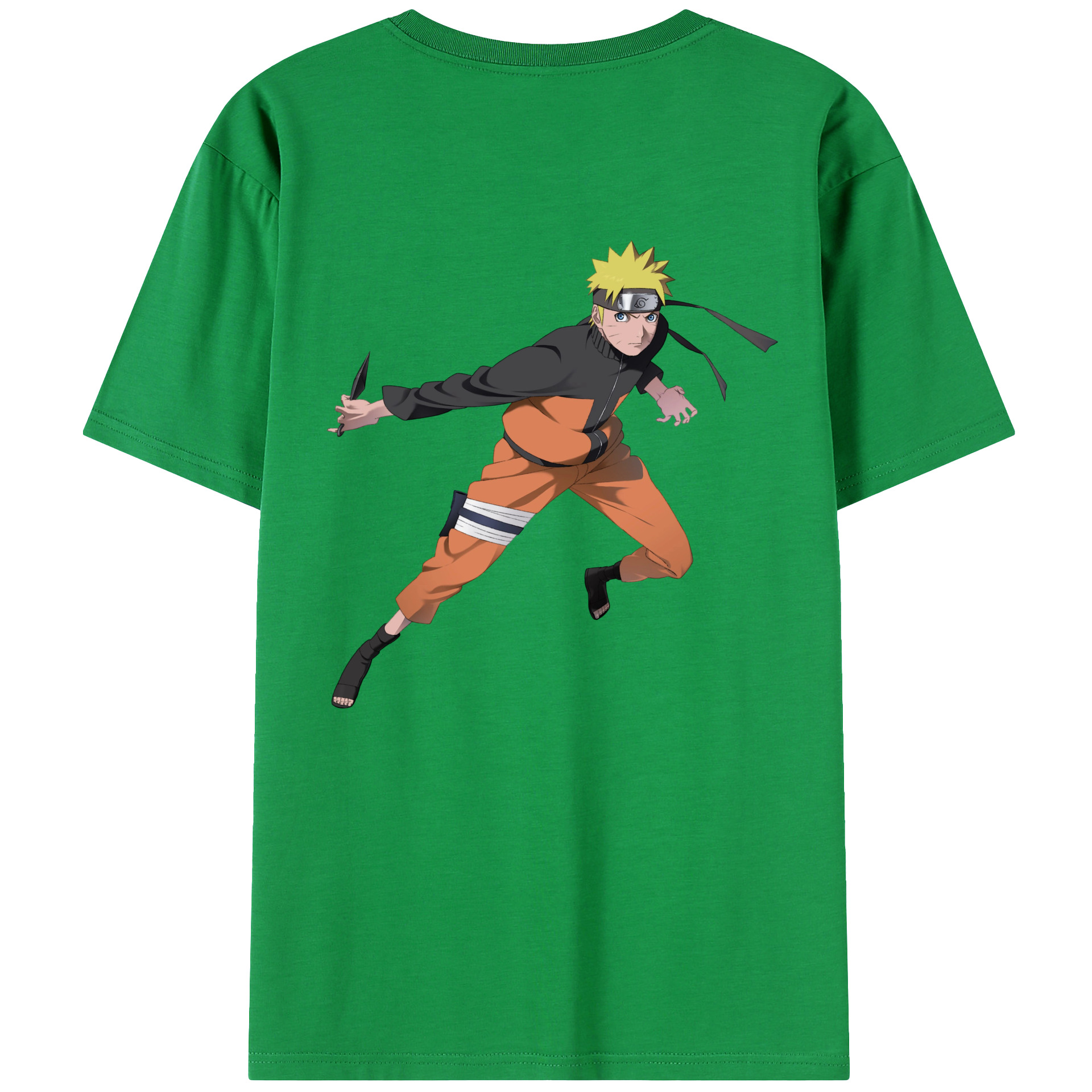 （画像用） NARUTO -ナルト- うずまき ナルト Uzumaki Naruto 綿100％ メンズ半袖Tシャツ（バックプリント） 通気性