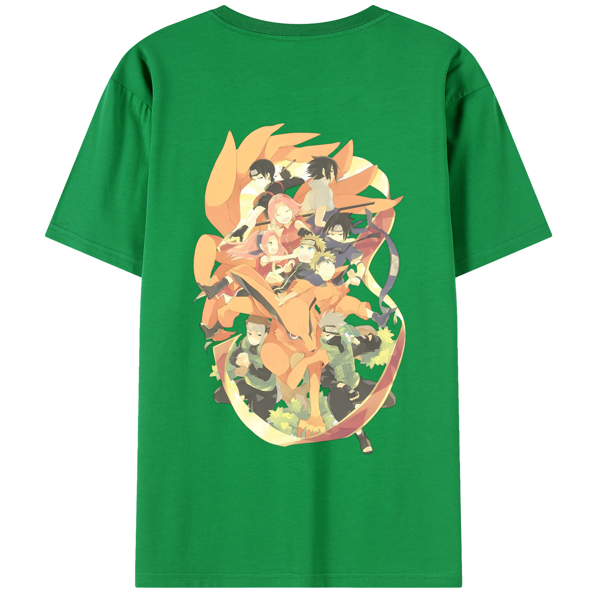 （画像用） NARUTO -ナルト- うずまき ナルト Uzumaki Naruto 綿100％ メンズ半袖Tシャツ（バックプリント） 通気性