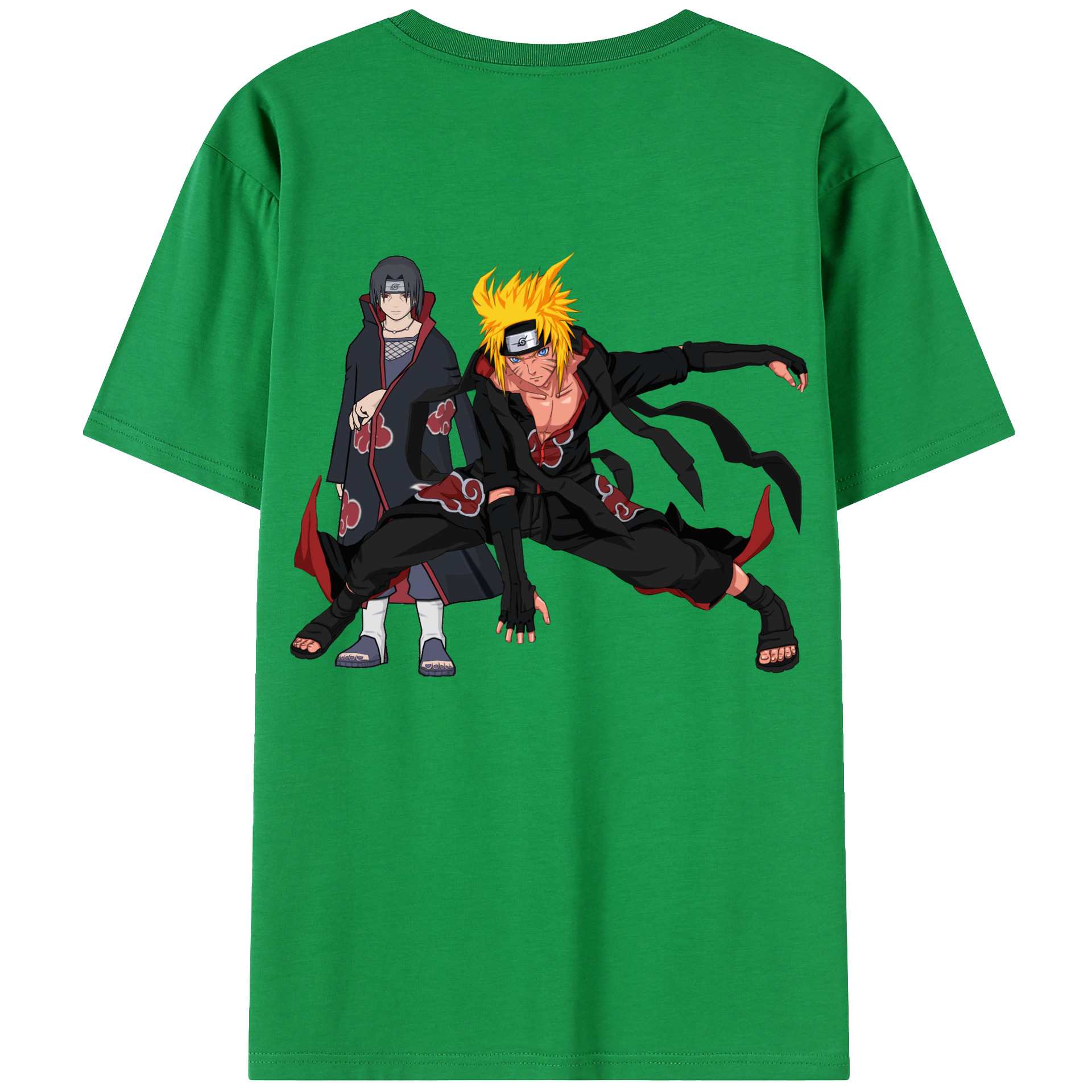 （画像用） NARUTO -ナルト- うずまき ナルト Uzumaki Naruto 綿100％ メンズ半袖Tシャツ（バックプリント） 通気性