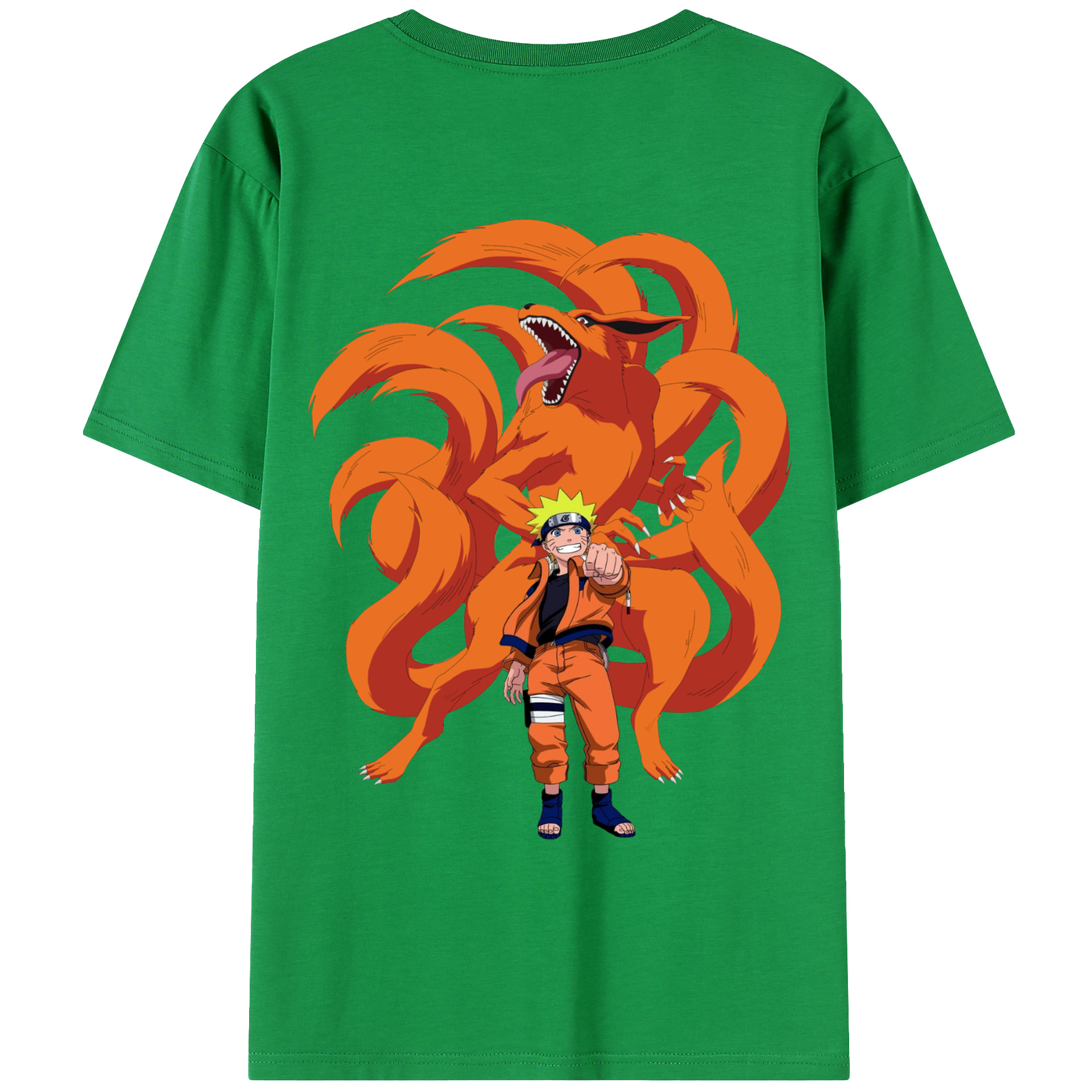 （画像用） NARUTO -ナルト- うずまき ナルト Uzumaki Naruto 綿100％ メンズ半袖Tシャツ（バックプリント） 通気性