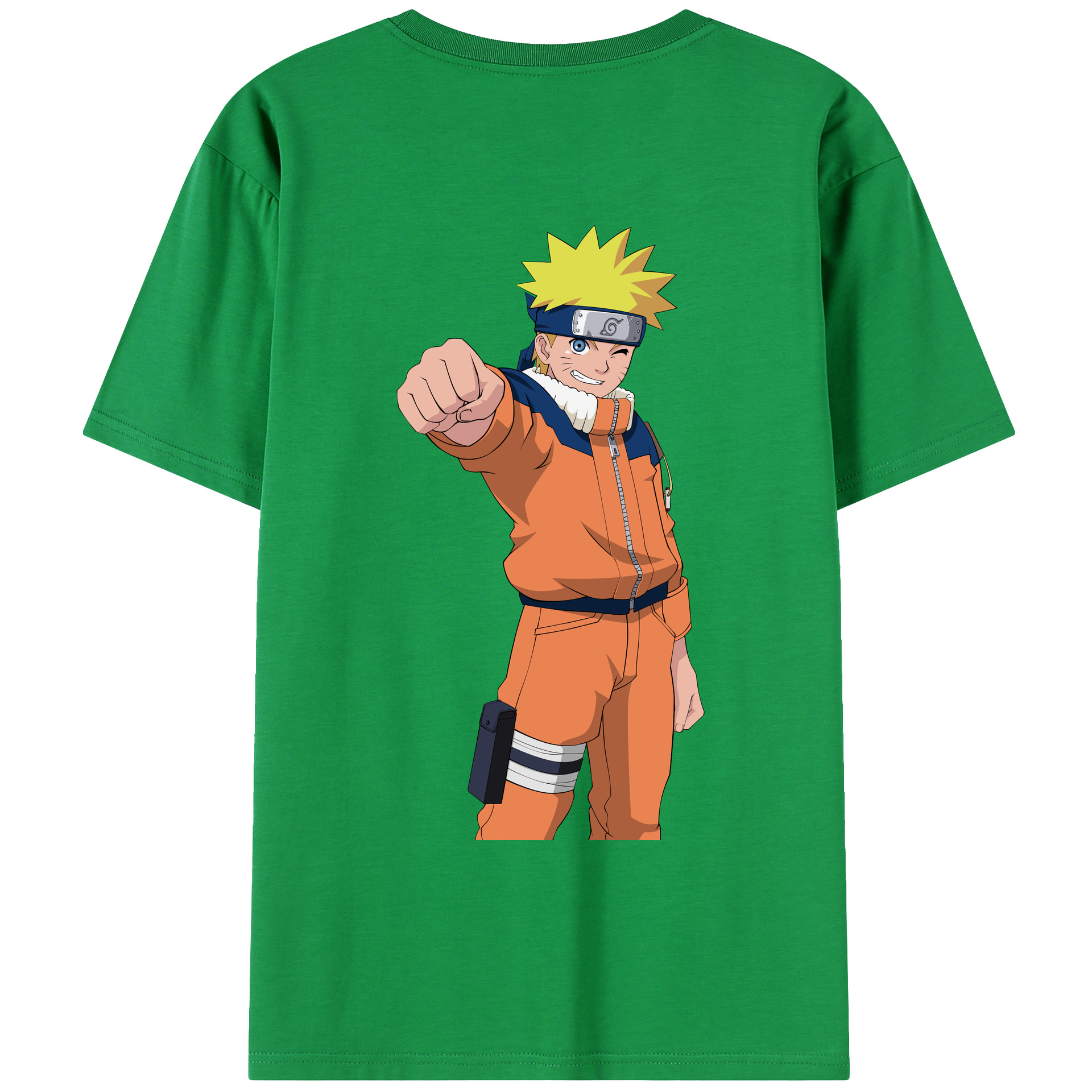 （画像用） NARUTO -ナルト- うずまき ナルト Uzumaki Naruto 綿100％ メンズ半袖Tシャツ（バックプリント） 通気性