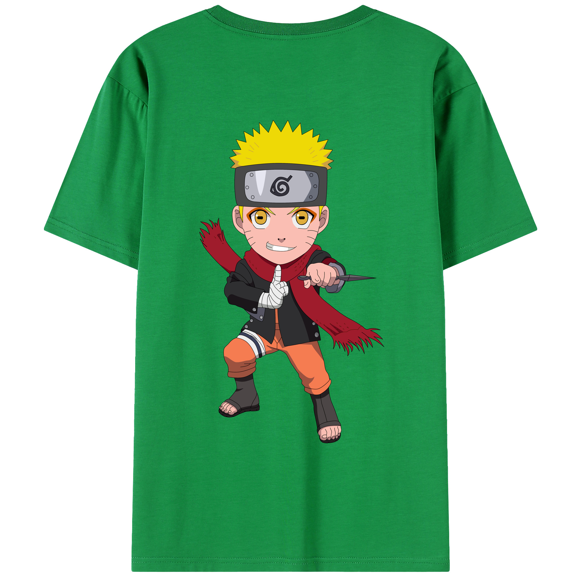 （画像用） NARUTO -ナルト- うずまき ナルト Uzumaki Naruto 綿100％ メンズ半袖Tシャツ（バックプリント） 通気性