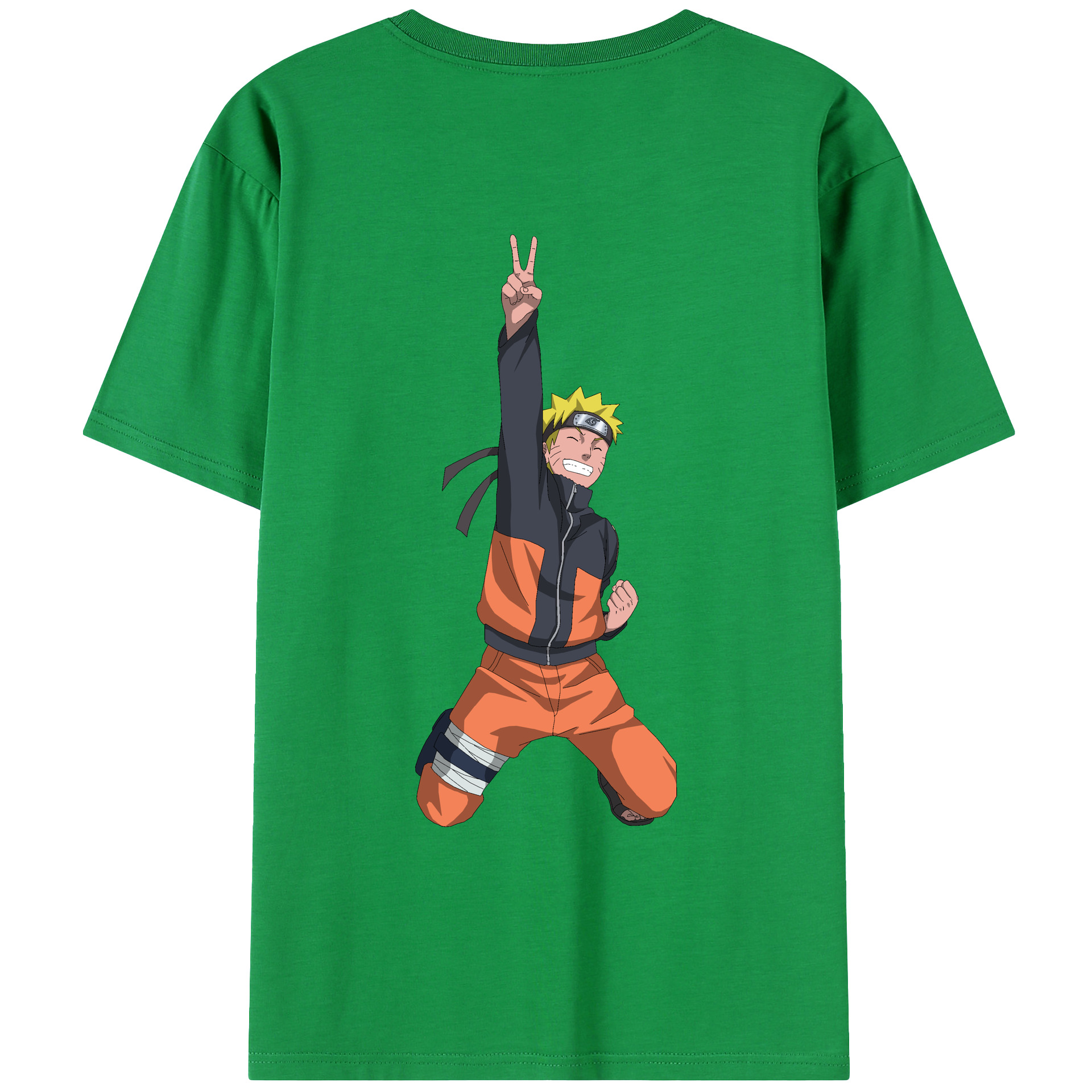 （画像用） NARUTO -ナルト- うずまき ナルト Uzumaki Naruto 綿100％ メンズ半袖Tシャツ（バックプリント） 通気性