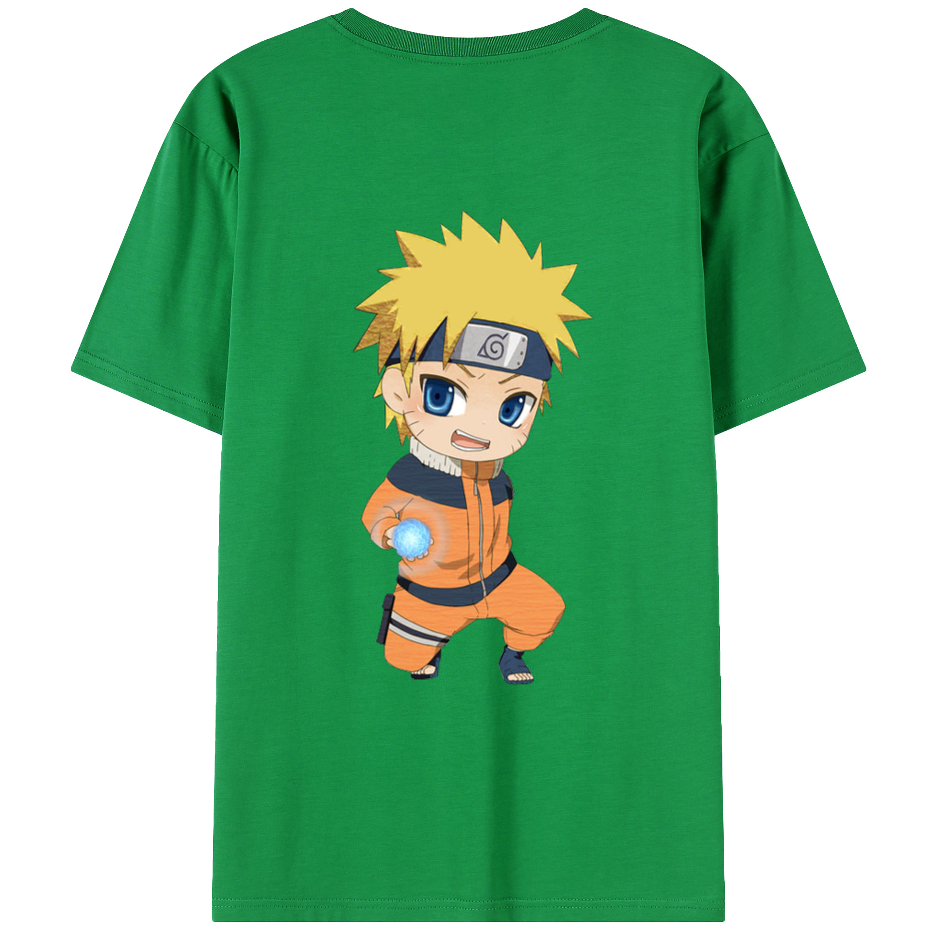 （画像用） NARUTO -ナルト- うずまき ナルト Uzumaki Naruto 綿100％ メンズ半袖Tシャツ（バックプリント） 通気性