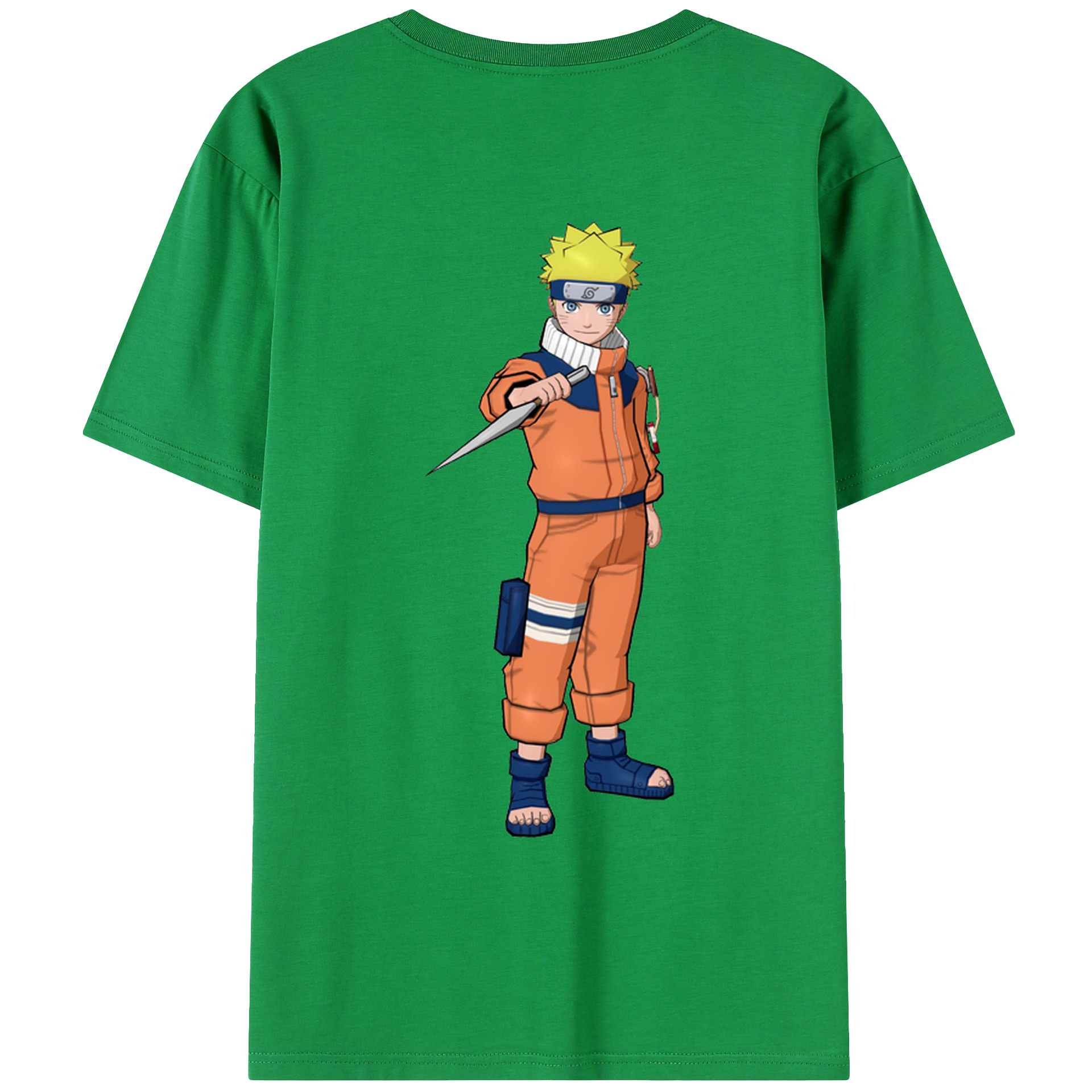 （画像用） NARUTO -ナルト- うずまき ナルト Uzumaki Naruto 綿100％ メンズ半袖Tシャツ（バックプリント） 通気性