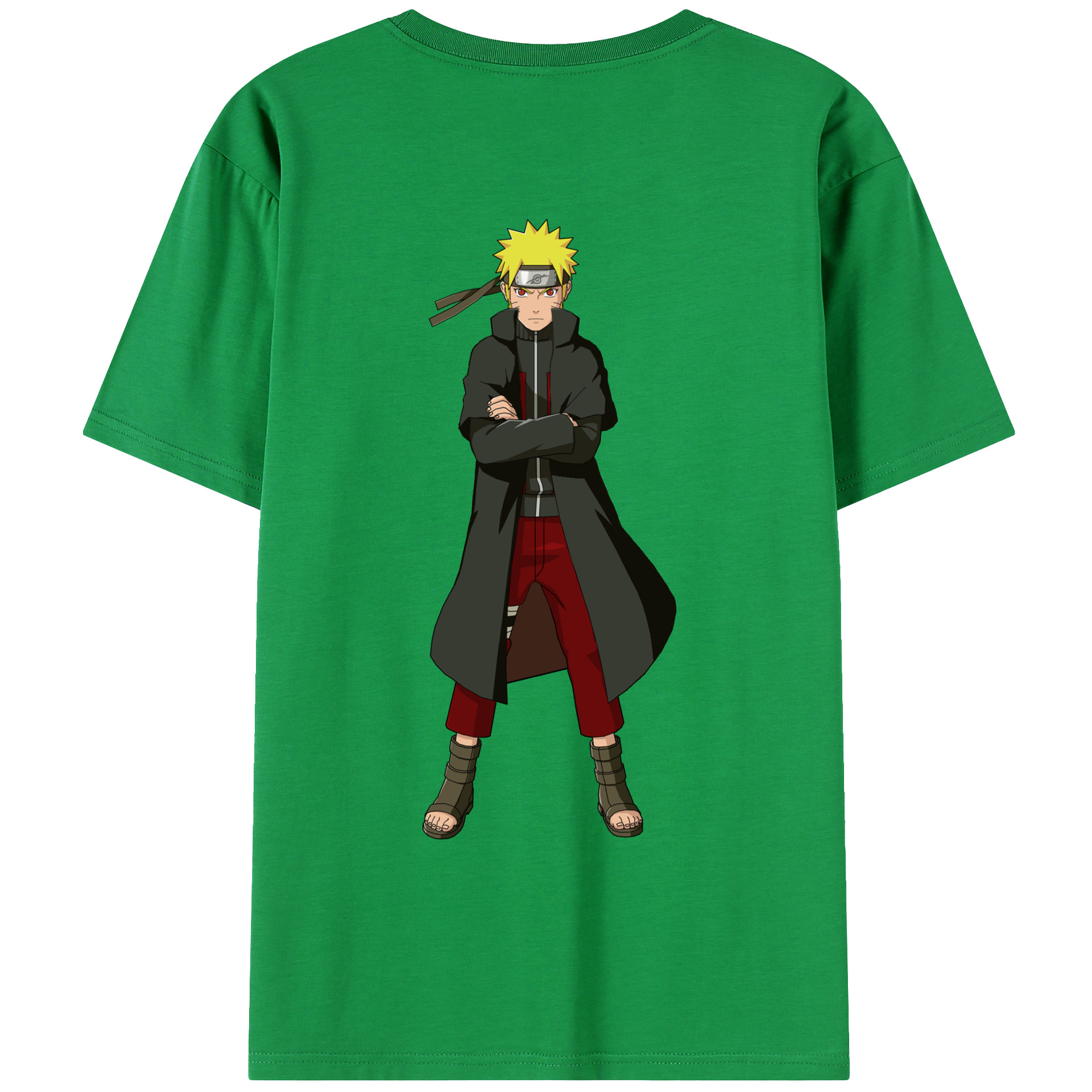 （画像用） NARUTO -ナルト- うずまき ナルト Uzumaki Naruto 綿100％ メンズ半袖Tシャツ（バックプリント） 通気性