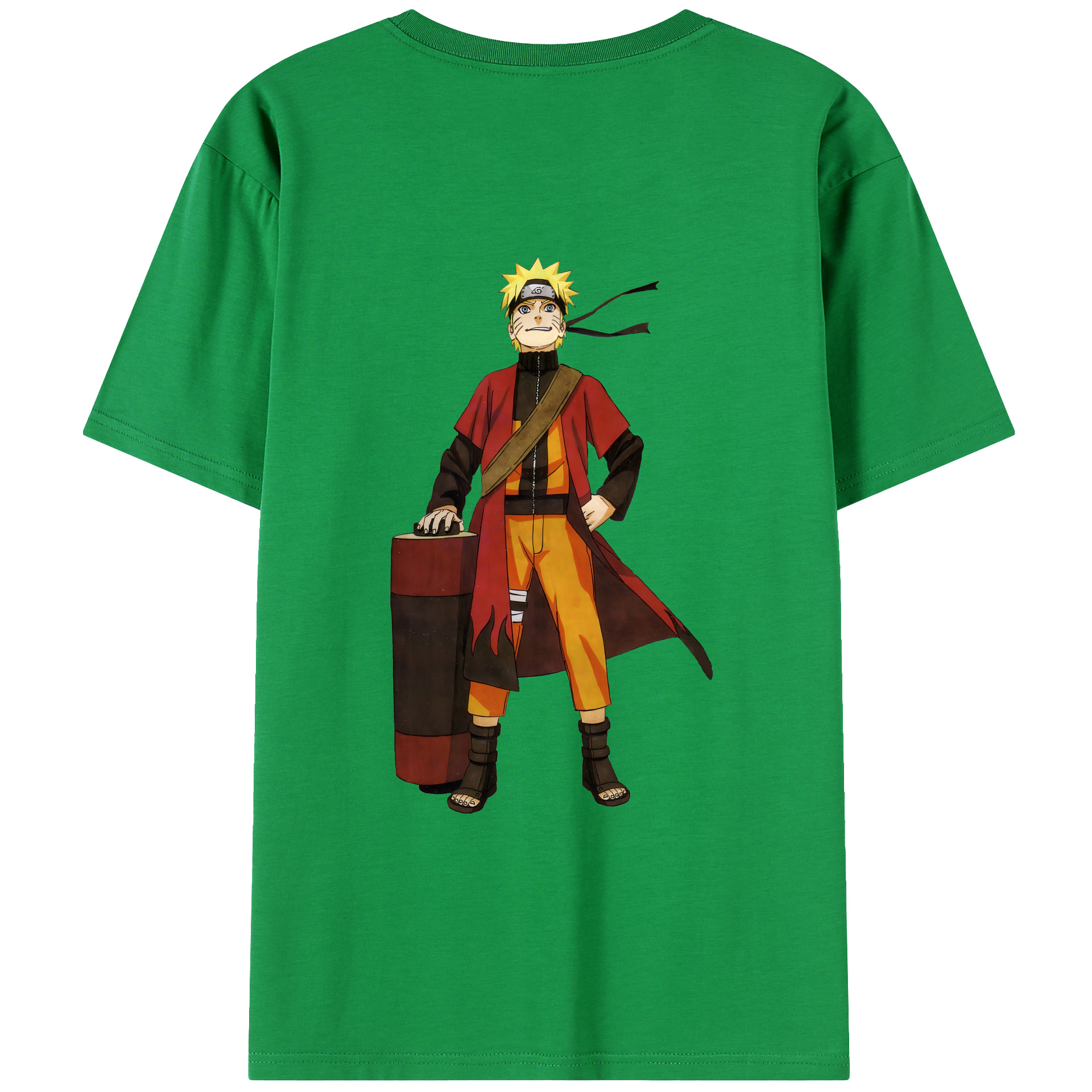 （画像用） NARUTO -ナルト- うずまき ナルト Uzumaki Naruto 綿100％ メンズ半袖Tシャツ（バックプリント） 通気性