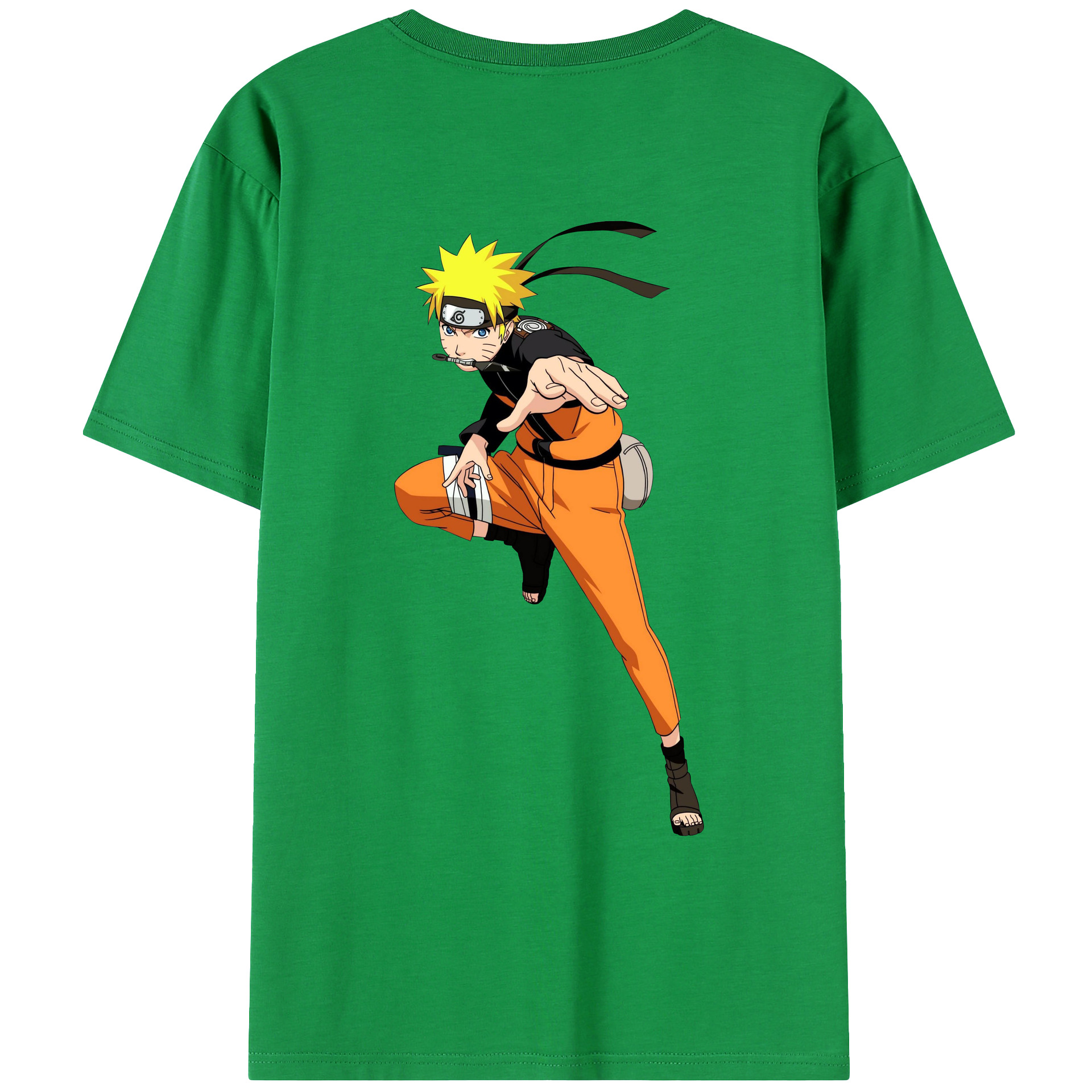 （画像用） NARUTO -ナルト- うずまき ナルト Uzumaki Naruto 綿100％ メンズ半袖Tシャツ（バックプリント） 通気性