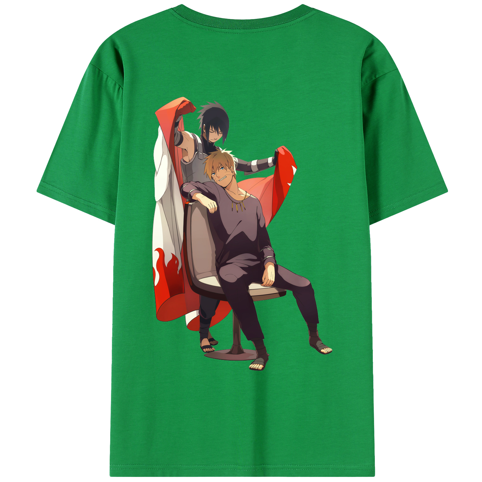 （画像用） NARUTO -ナルト- うずまき ナルト Uzumaki Naruto 綿100％ メンズ半袖Tシャツ（バックプリント） 通気性