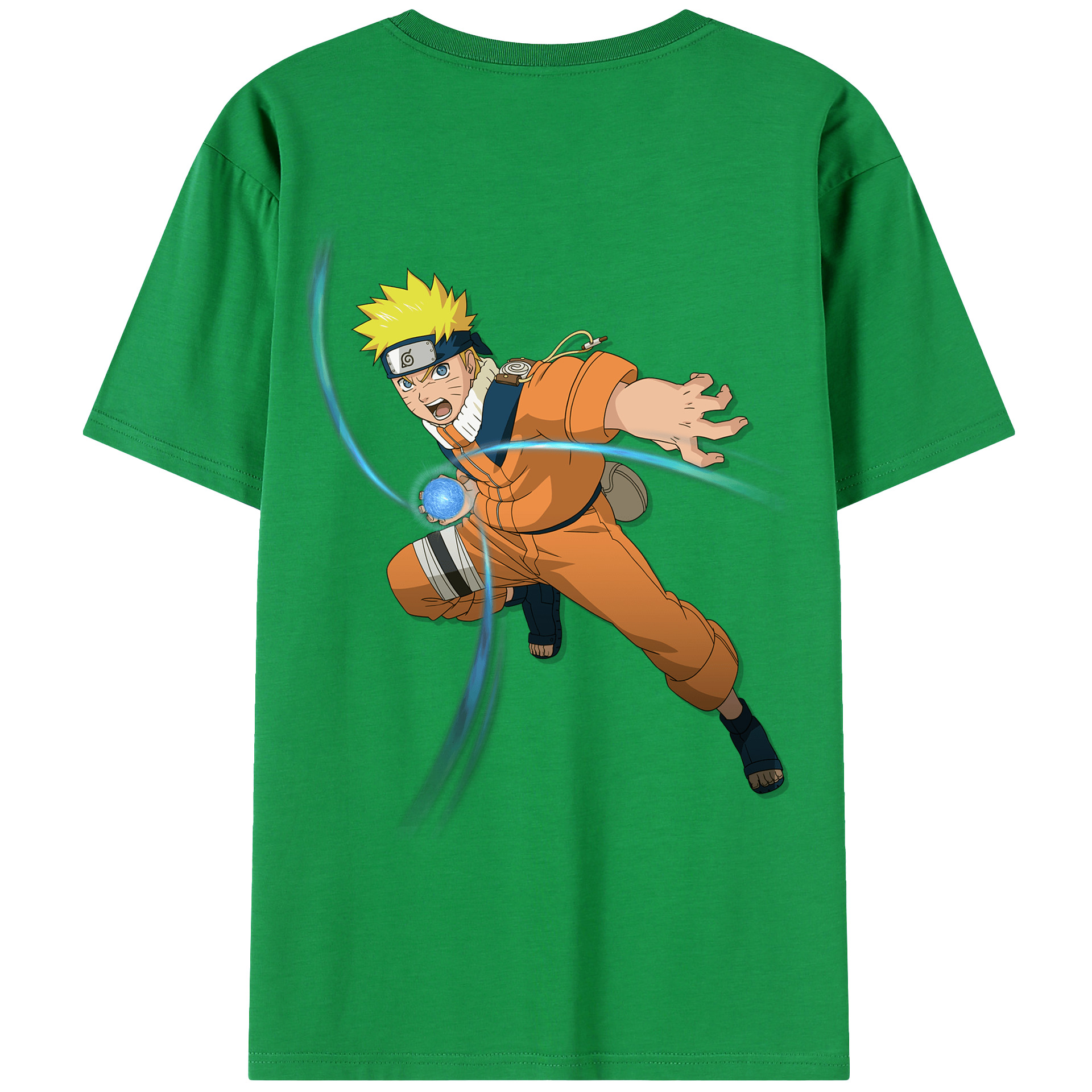（画像用） NARUTO -ナルト- うずまき ナルト Uzumaki Naruto 綿100％ メンズ半袖Tシャツ（バックプリント） 通気性