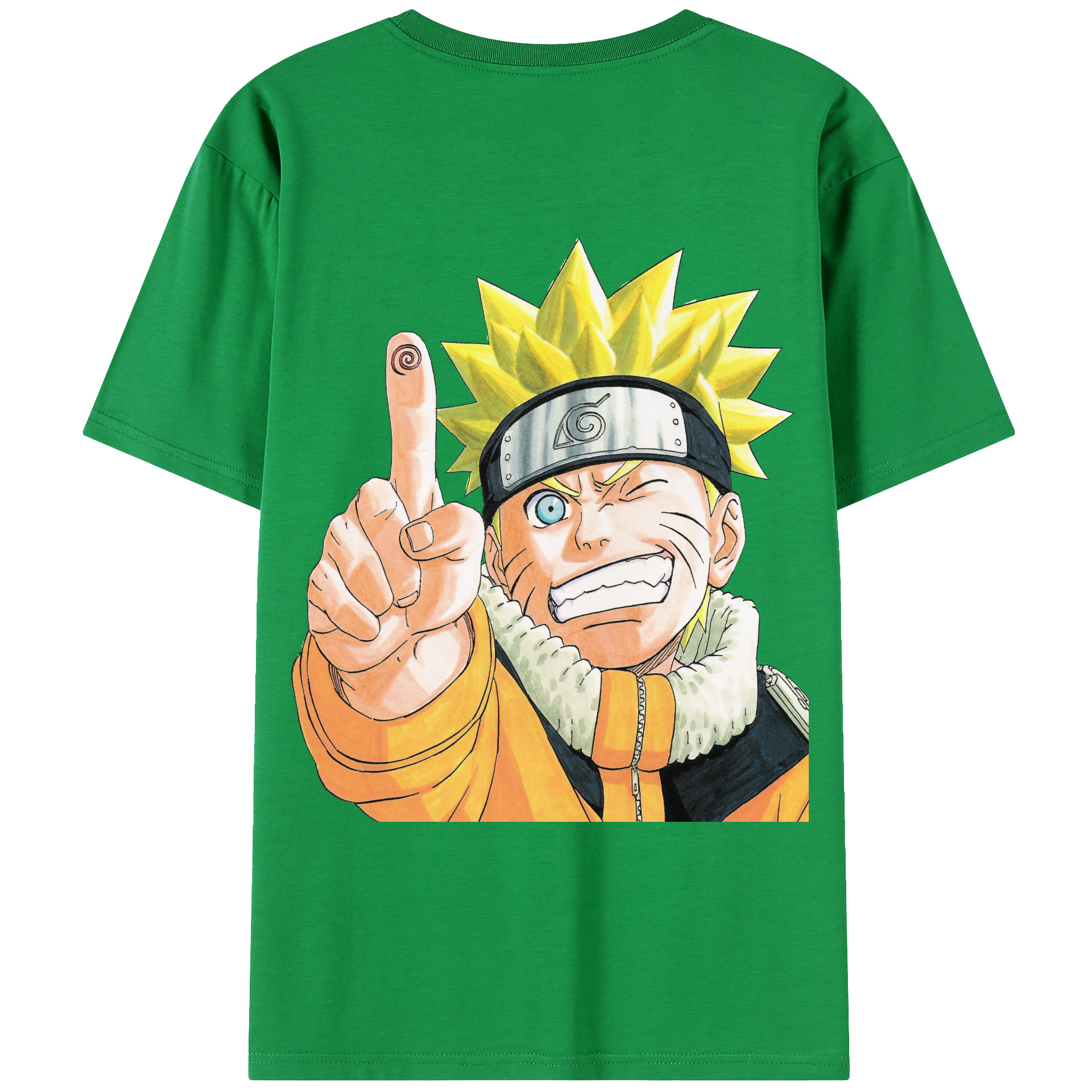 （画像用） NARUTO -ナルト- うずまき ナルト Uzumaki Naruto 綿100％ メンズ半袖Tシャツ（バックプリント） 通気性