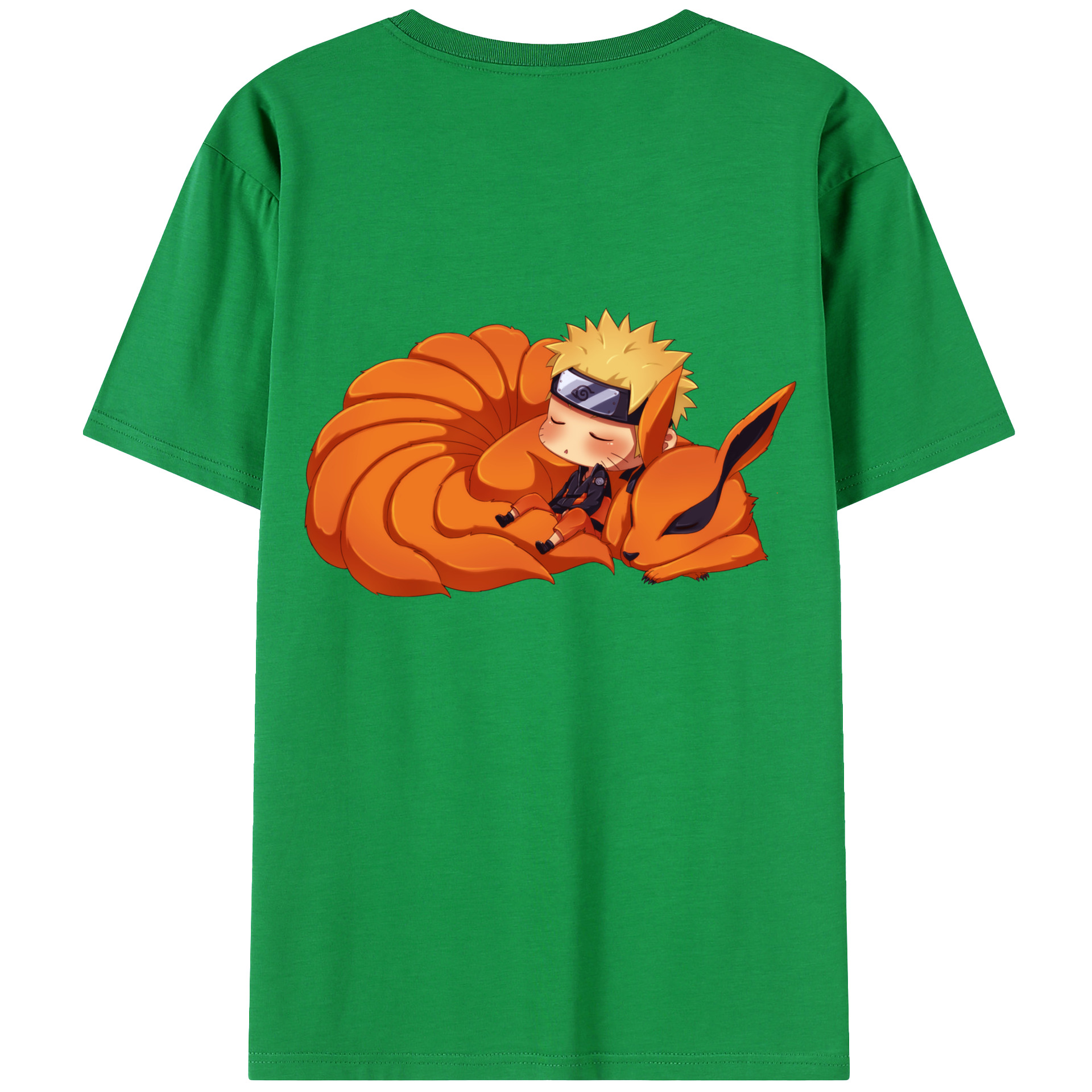（画像用） NARUTO -ナルト- うずまき ナルト Uzumaki Naruto 綿100％ メンズ半袖Tシャツ（バックプリント） 通気性