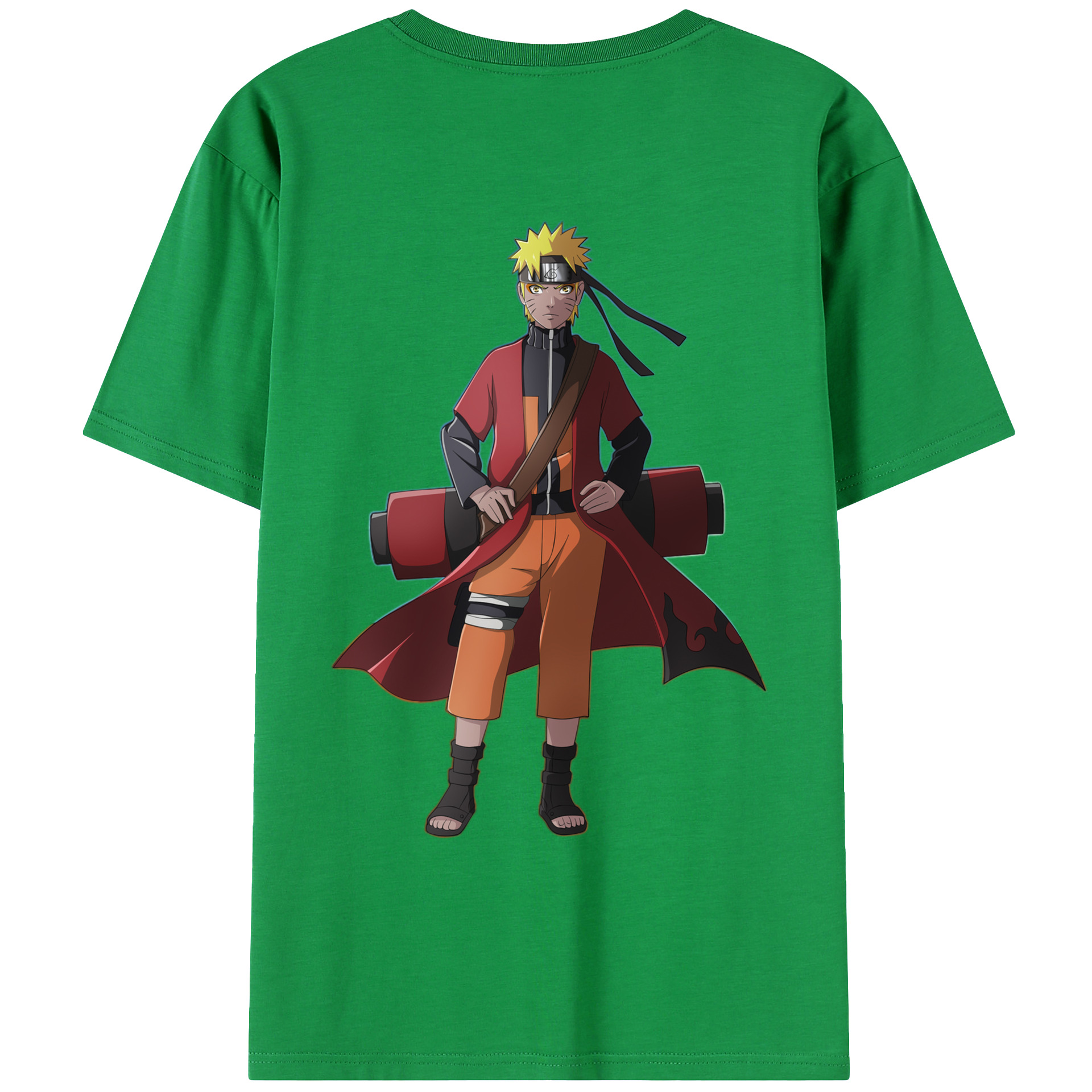 （画像用） NARUTO -ナルト- うずまき ナルト Uzumaki Naruto 綿100％ メンズ半袖Tシャツ（バックプリント） 通気性