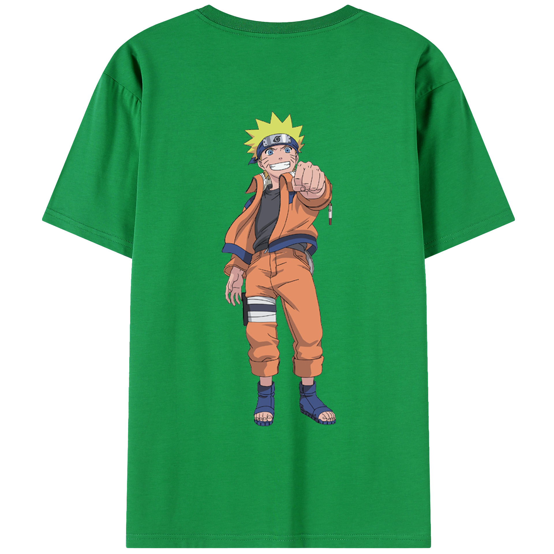 （画像用） NARUTO -ナルト- うずまき ナルト Uzumaki Naruto 綿100％ メンズ半袖Tシャツ（バックプリント） 通気性