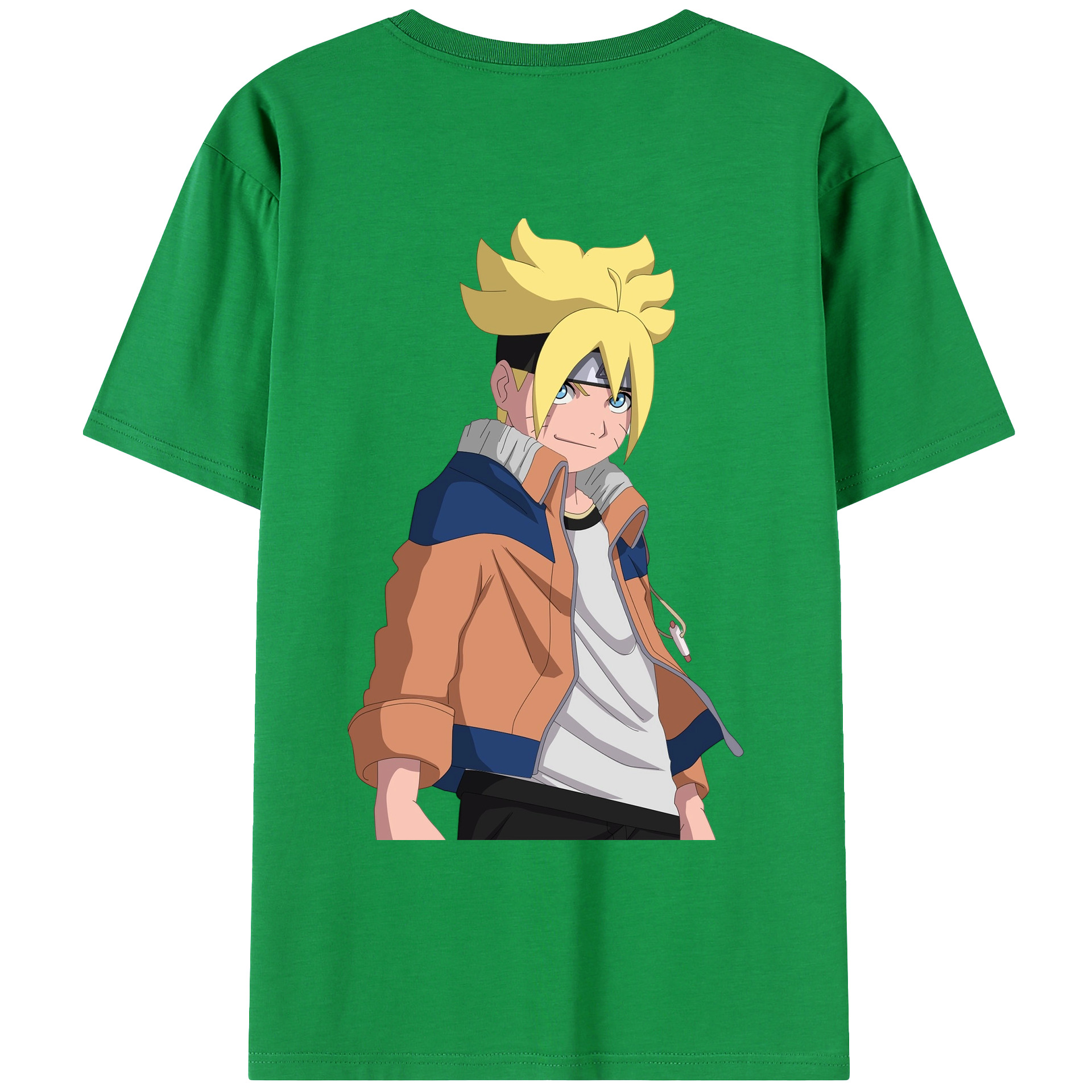 （画像用） NARUTO -ナルト- うずまき ナルト Uzumaki Naruto 綿100％ メンズ半袖Tシャツ（バックプリント） 通気性