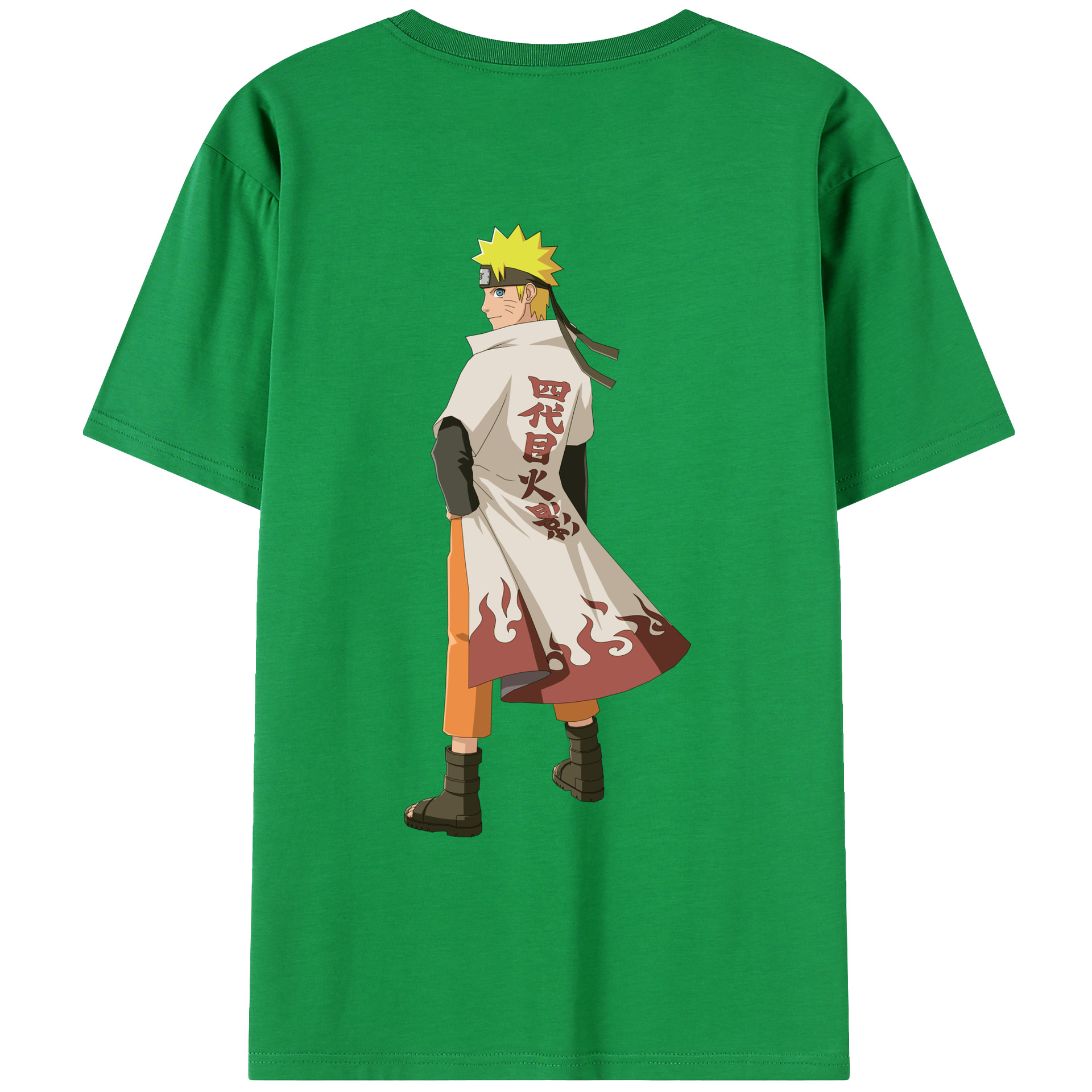 （画像用） NARUTO -ナルト- うずまき ナルト Uzumaki Naruto 綿100％ メンズ半袖Tシャツ（バックプリント） 通気性
