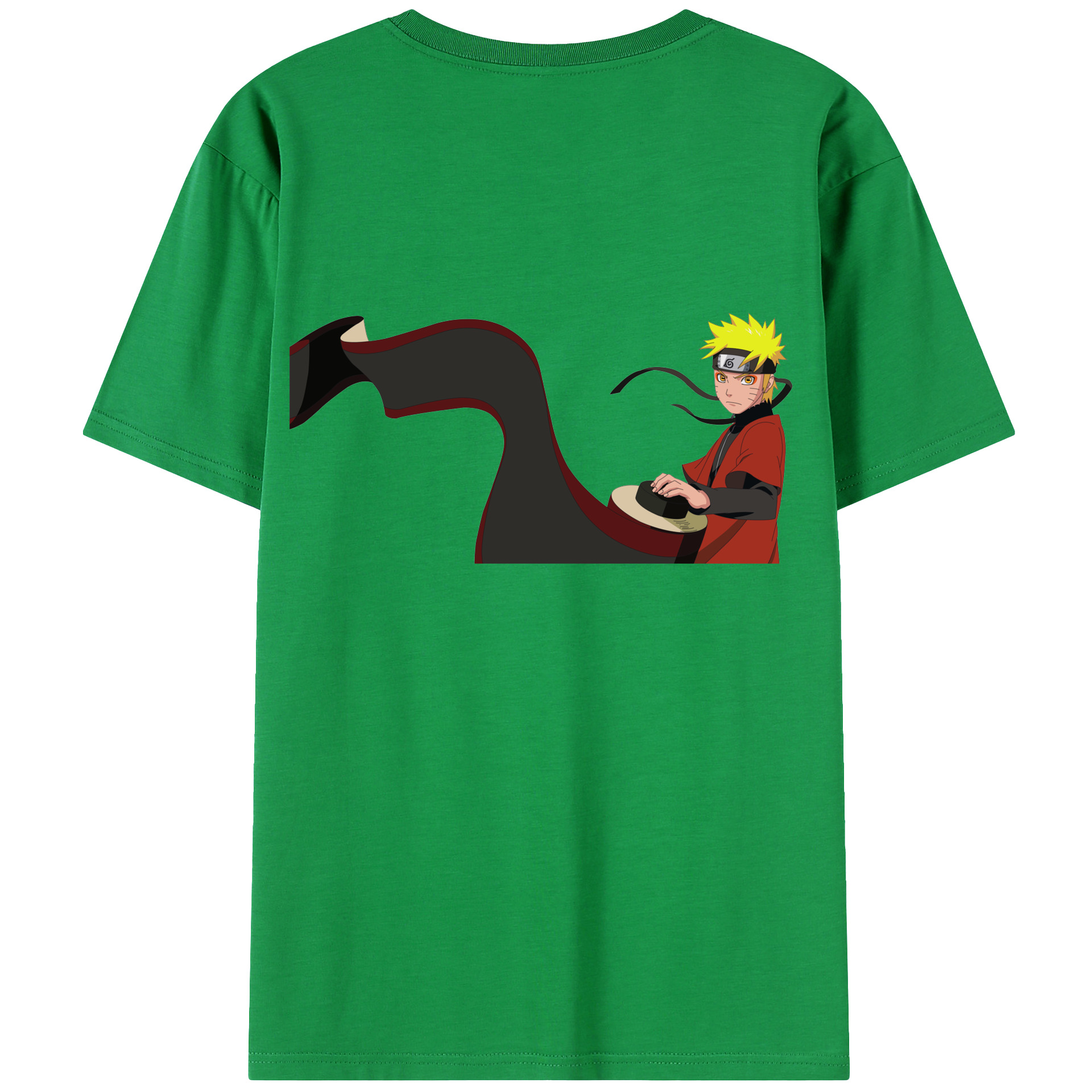 （画像用） NARUTO -ナルト- うずまき ナルト Uzumaki Naruto 綿100％ メンズ半袖Tシャツ（バックプリント） 通気性
