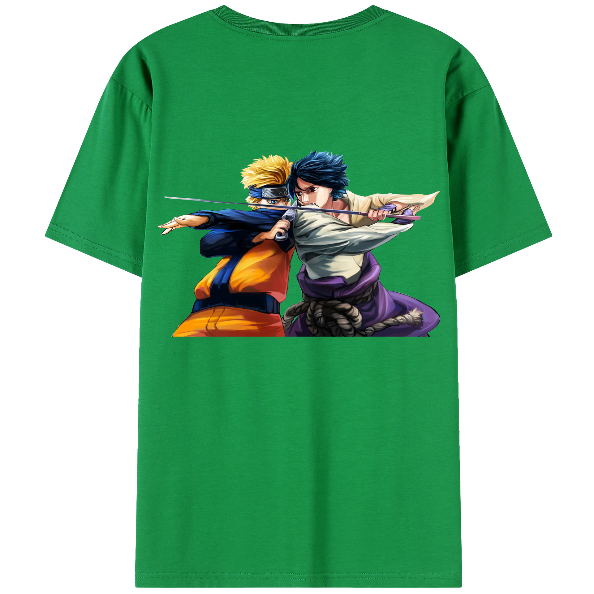 （画像用） NARUTO -ナルト- うずまき ナルト Uzumaki Naruto 綿100％ メンズ半袖Tシャツ（バックプリント） 通気性