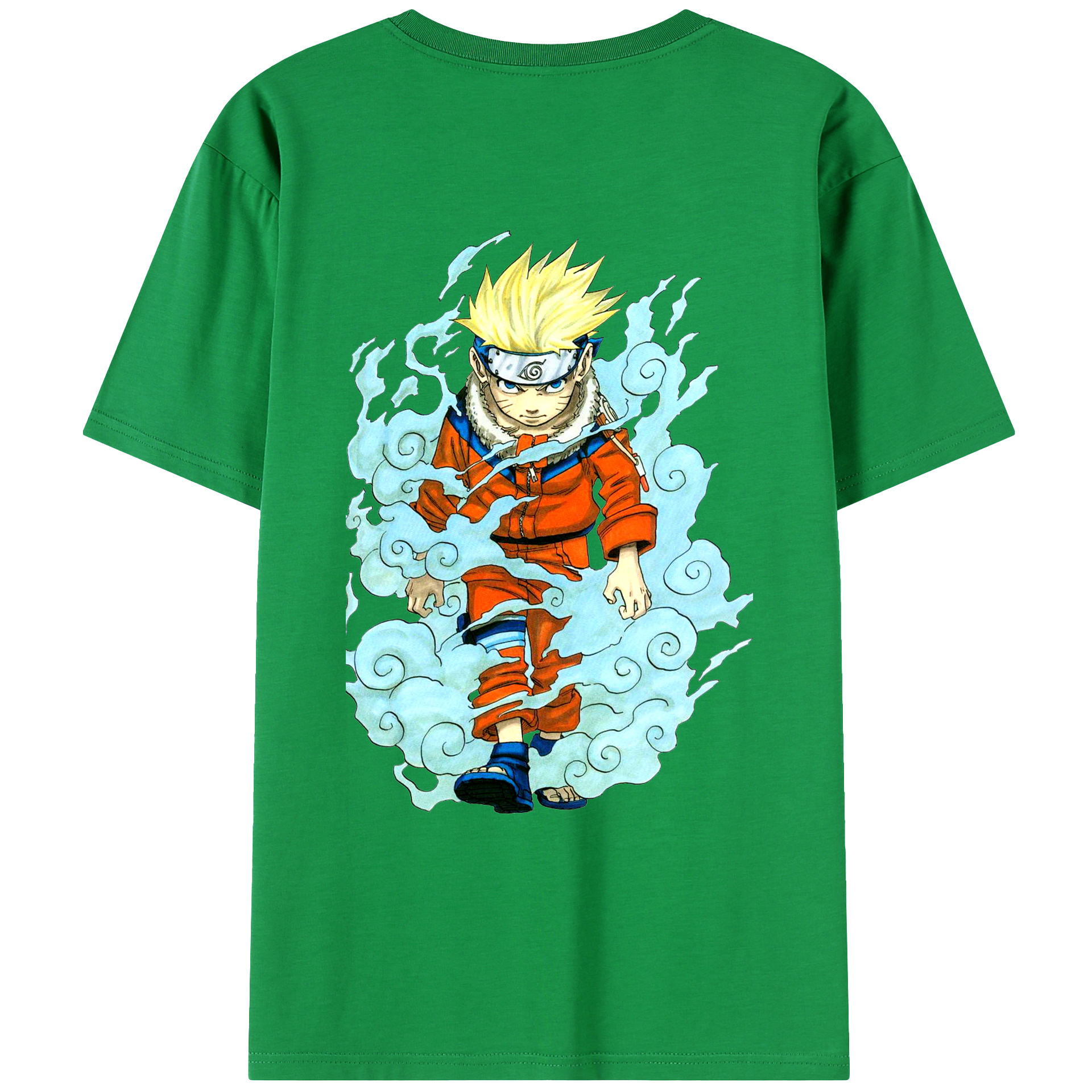 （画像用） NARUTO -ナルト- うずまき ナルト Uzumaki Naruto 綿100％ メンズ半袖Tシャツ（バックプリント） 通気性