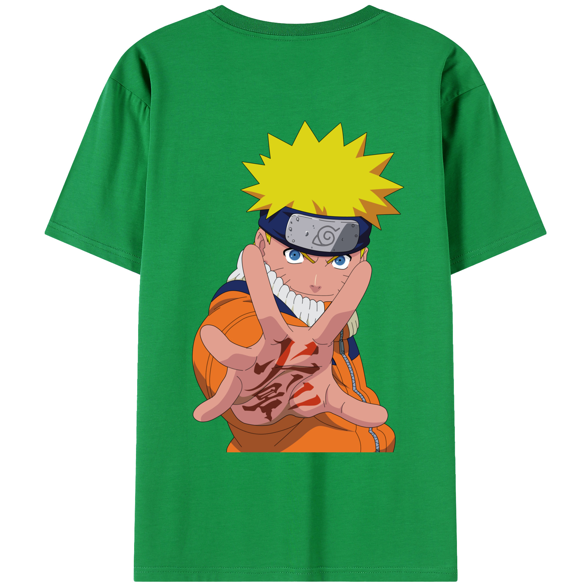 （画像用） NARUTO -ナルト- うずまき ナルト Uzumaki Naruto 綿100％ メンズ半袖Tシャツ（バックプリント） 通気性