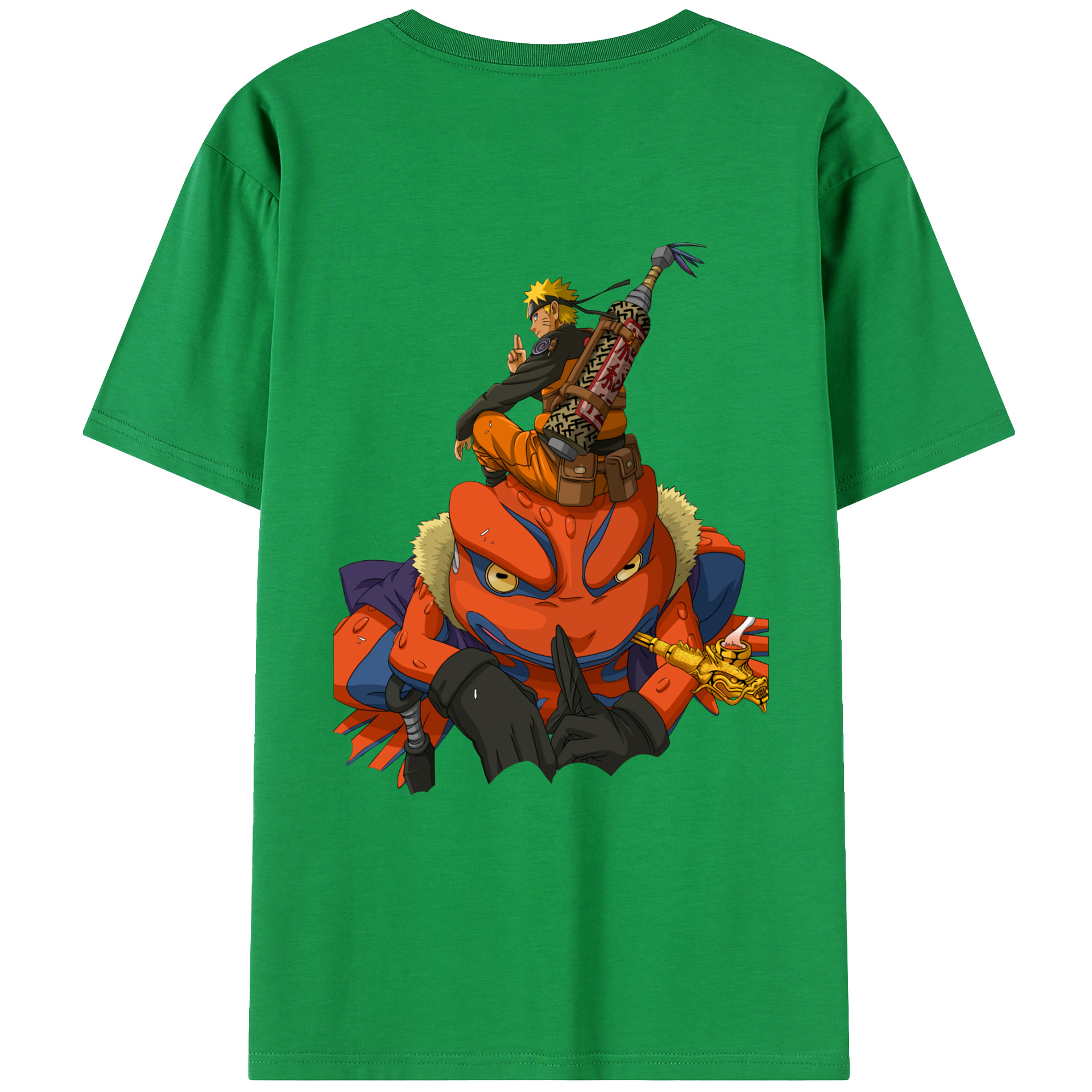 （画像用） NARUTO -ナルト- うずまき ナルト Uzumaki Naruto 綿100％ メンズ半袖Tシャツ（バックプリント） 通気性