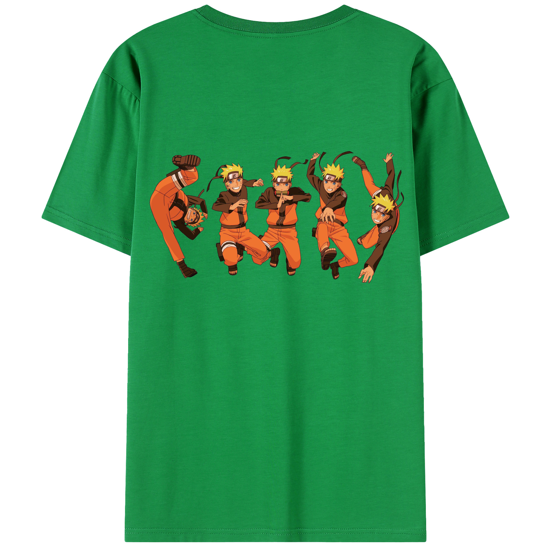 （画像用） NARUTO -ナルト- うずまき ナルト Uzumaki Naruto 綿100％ メンズ半袖Tシャツ（バックプリント） 通気性
