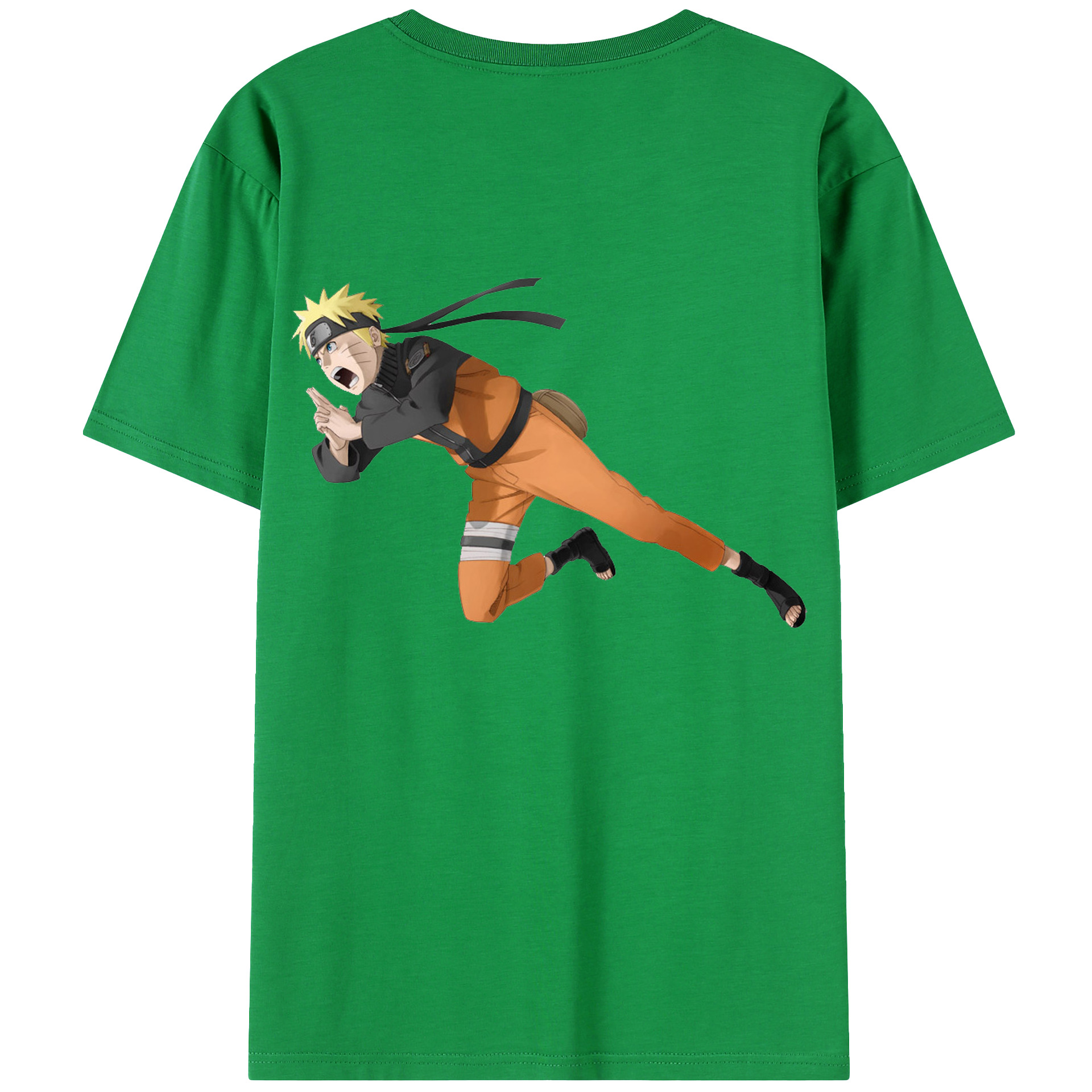 （画像用） NARUTO -ナルト- うずまき ナルト Uzumaki Naruto 綿100％ メンズ半袖Tシャツ（バックプリント） 通気性