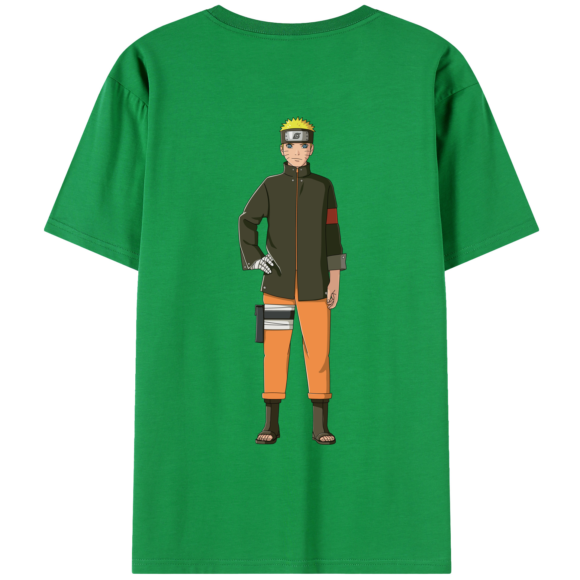 （画像用） NARUTO -ナルト- うずまき ナルト Uzumaki Naruto 綿100％ メンズ半袖Tシャツ（バックプリント） 通気性