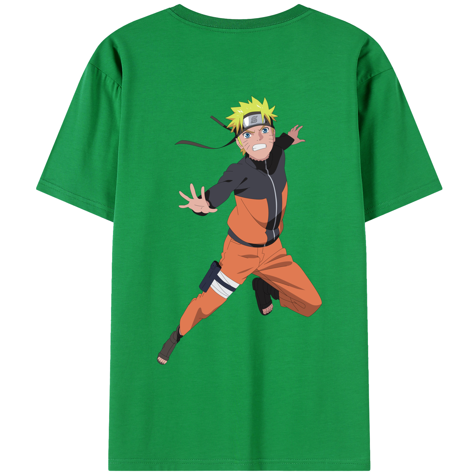 （画像用） NARUTO -ナルト- うずまき ナルト Uzumaki Naruto 綿100％ メンズ半袖Tシャツ（バックプリント） 通気性