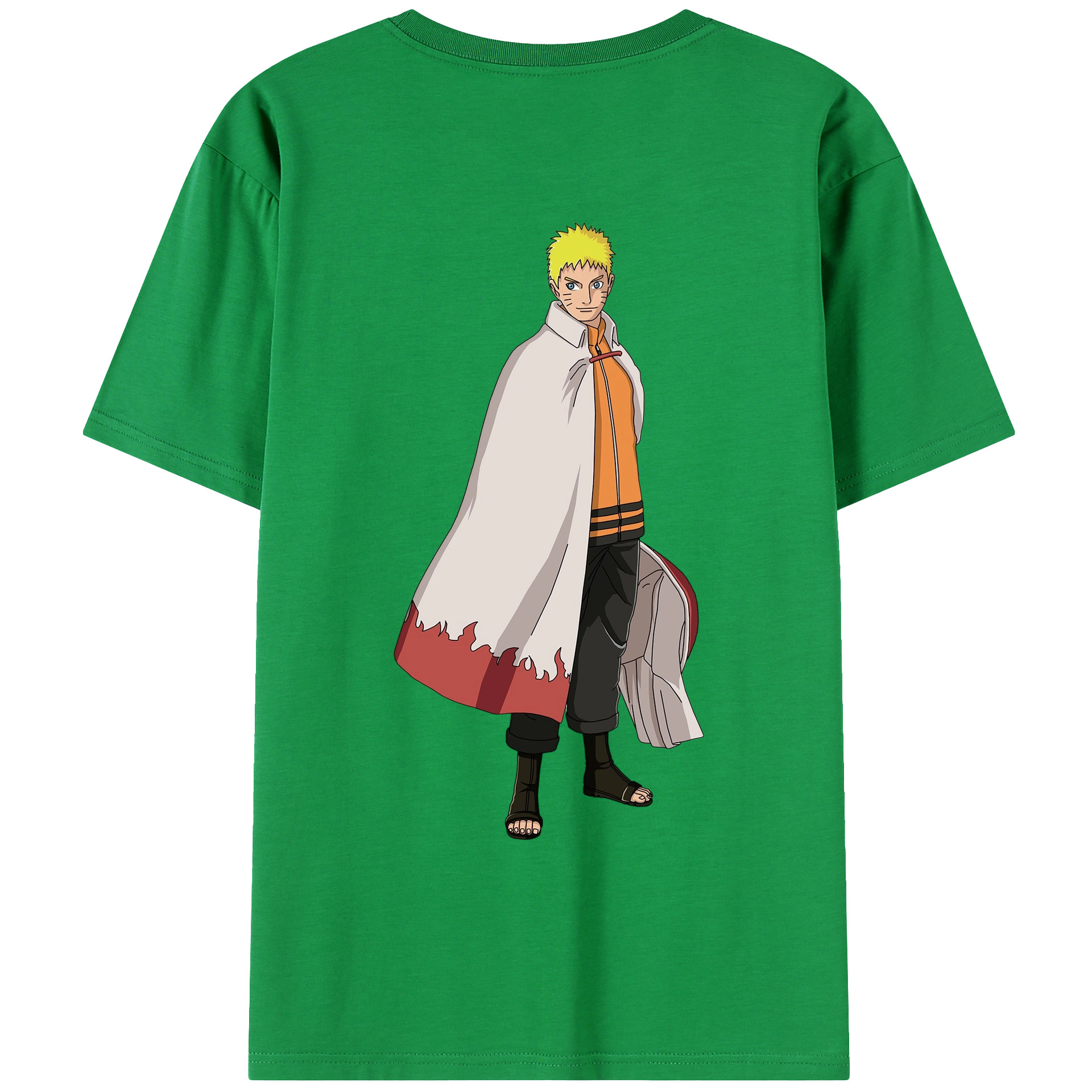 （画像用） NARUTO -ナルト- うずまき ナルト Uzumaki Naruto 綿100％ メンズ半袖Tシャツ（バックプリント） 通気性