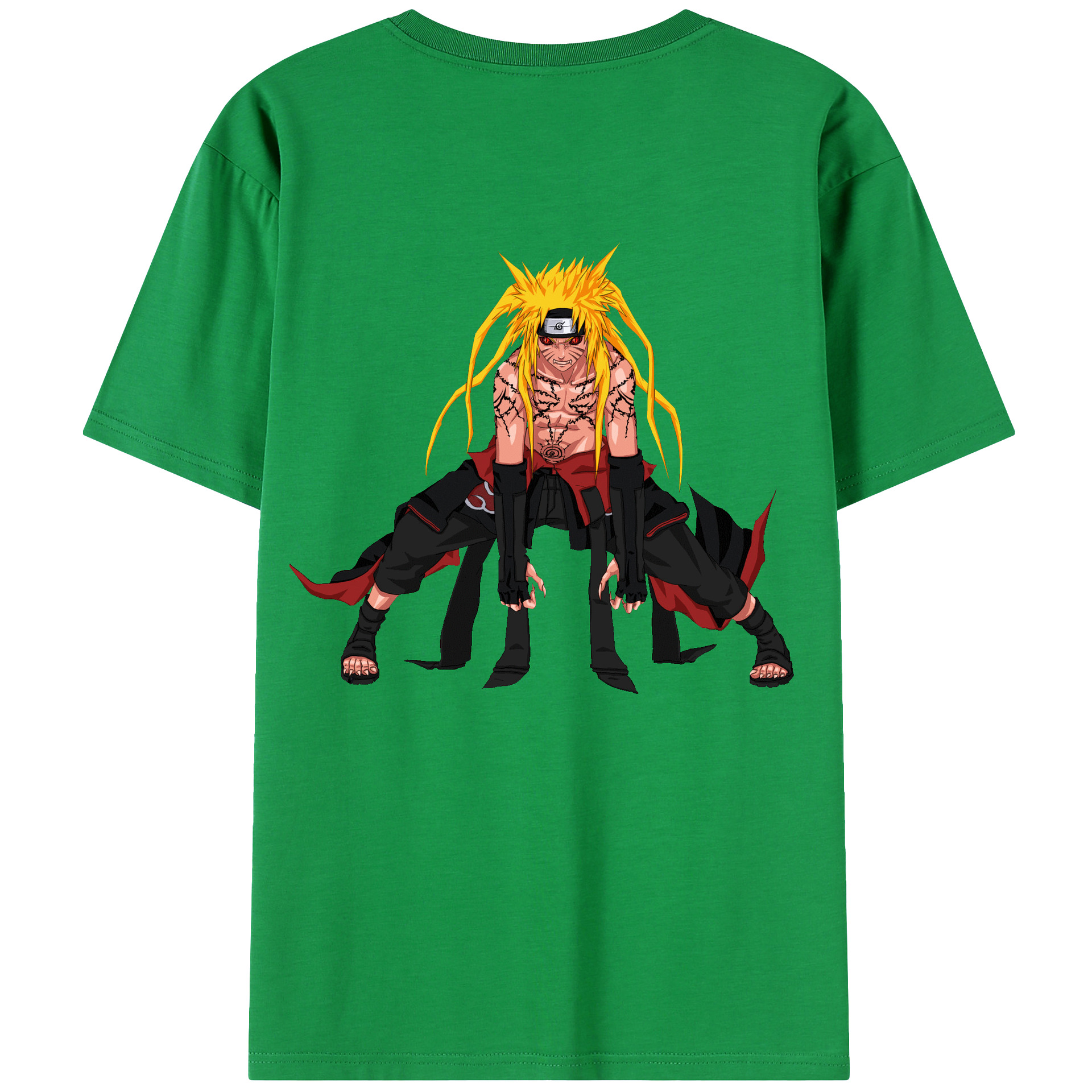 （画像用） NARUTO -ナルト- うずまき ナルト Uzumaki Naruto 綿100％ メンズ半袖Tシャツ（バックプリント） 通気性
