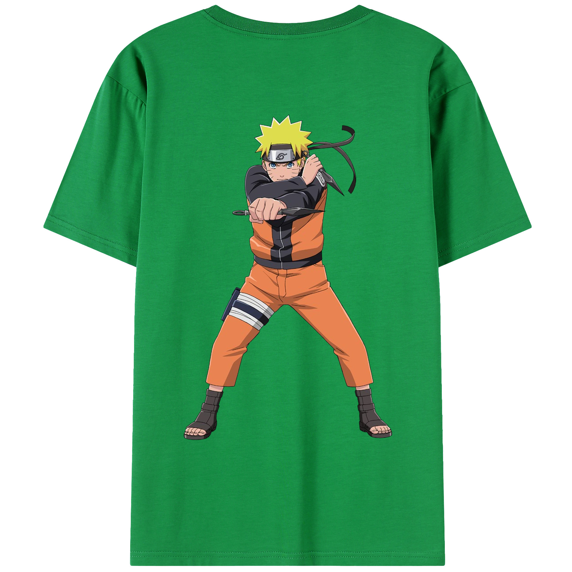 （画像用） NARUTO -ナルト- うずまき ナルト Uzumaki Naruto 綿100％ メンズ半袖Tシャツ（バックプリント） 通気性