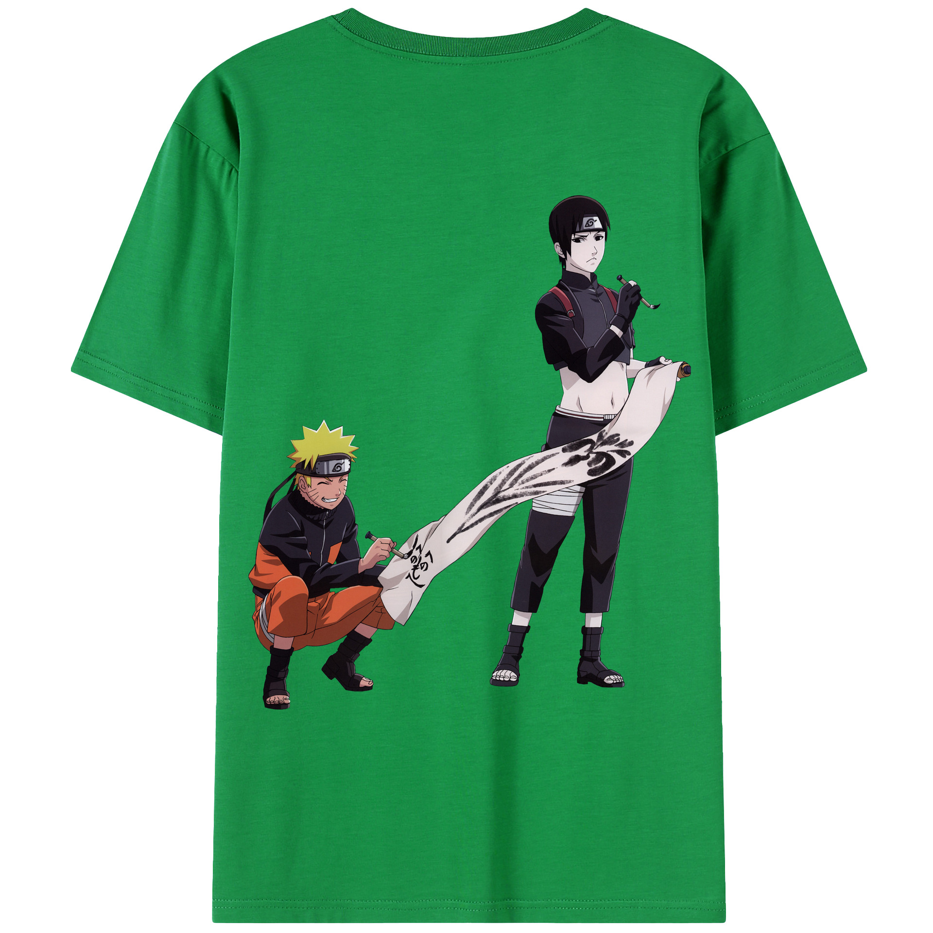 （画像用） NARUTO -ナルト- うずまき ナルト Uzumaki Naruto 綿100％ メンズ半袖Tシャツ（バックプリント） 通気性