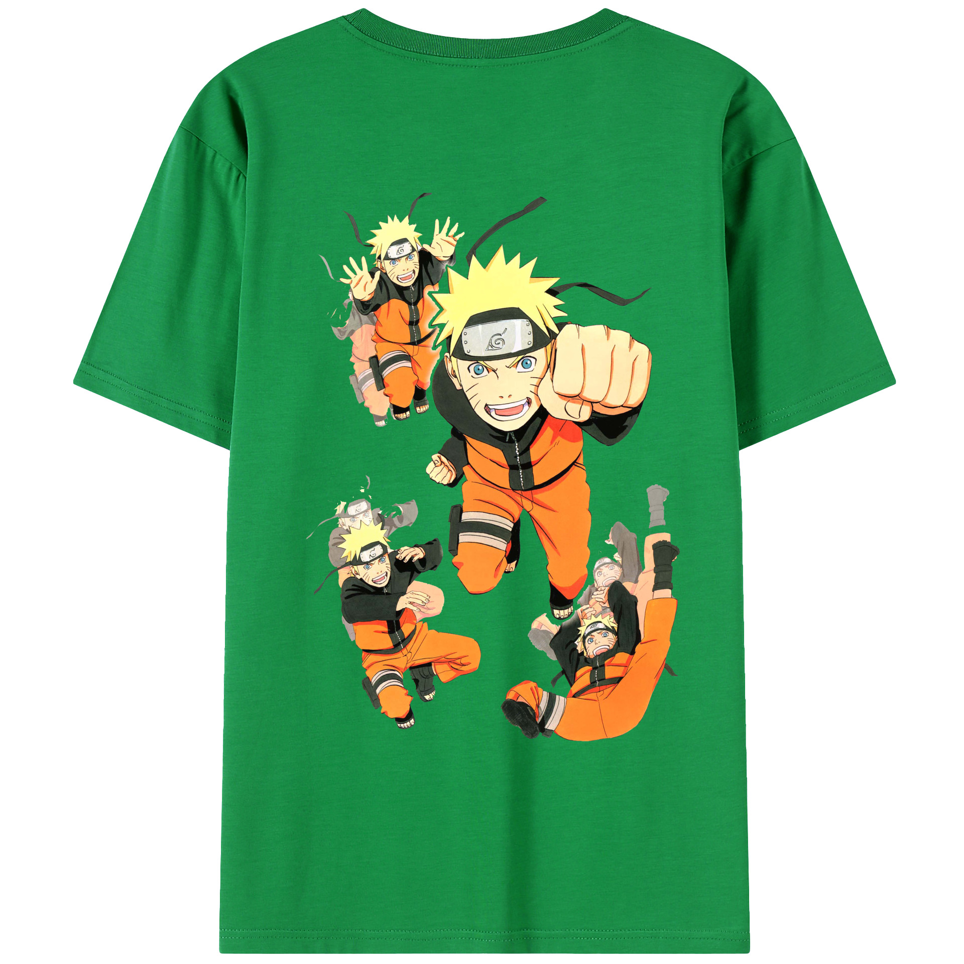 （画像用） NARUTO -ナルト- うずまき ナルト Uzumaki Naruto 綿100％ メンズ半袖Tシャツ（バックプリント） 通気性