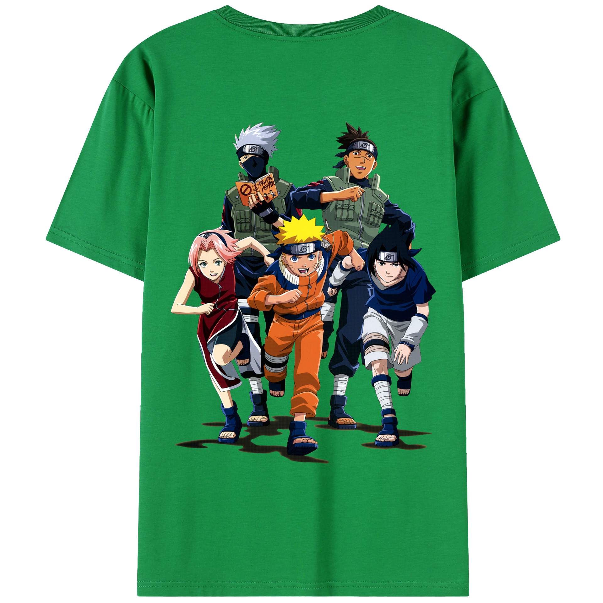 （画像用） NARUTO -ナルト- うずまき ナルト Uzumaki Naruto 綿100％ メンズ半袖Tシャツ（バックプリント） 通気性