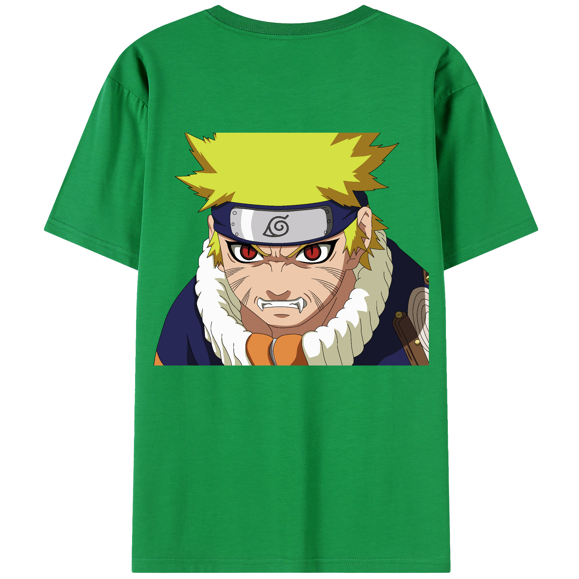 （画像用） NARUTO -ナルト- うずまき ナルト Uzumaki Naruto 綿100％ メンズ半袖Tシャツ（バックプリント） 通気性