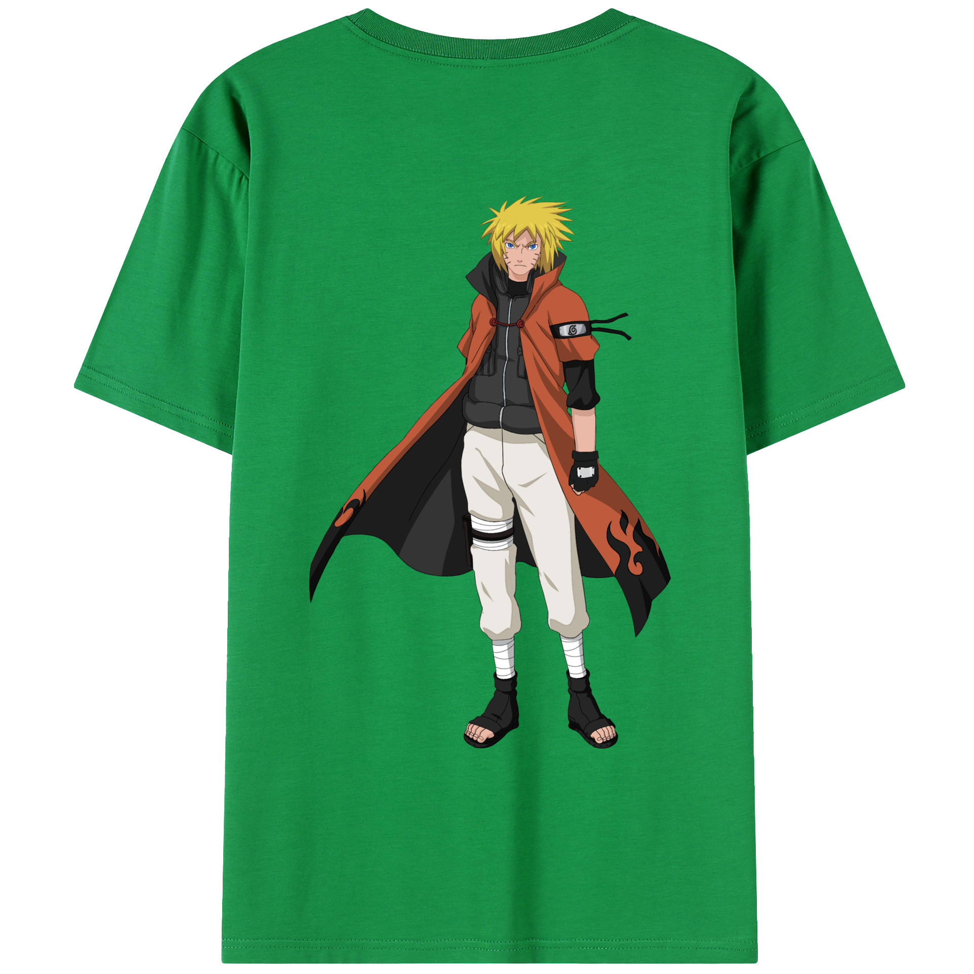 （画像用） NARUTO -ナルト- うずまき ナルト Uzumaki Naruto 綿100％ メンズ半袖Tシャツ（バックプリント） 通気性