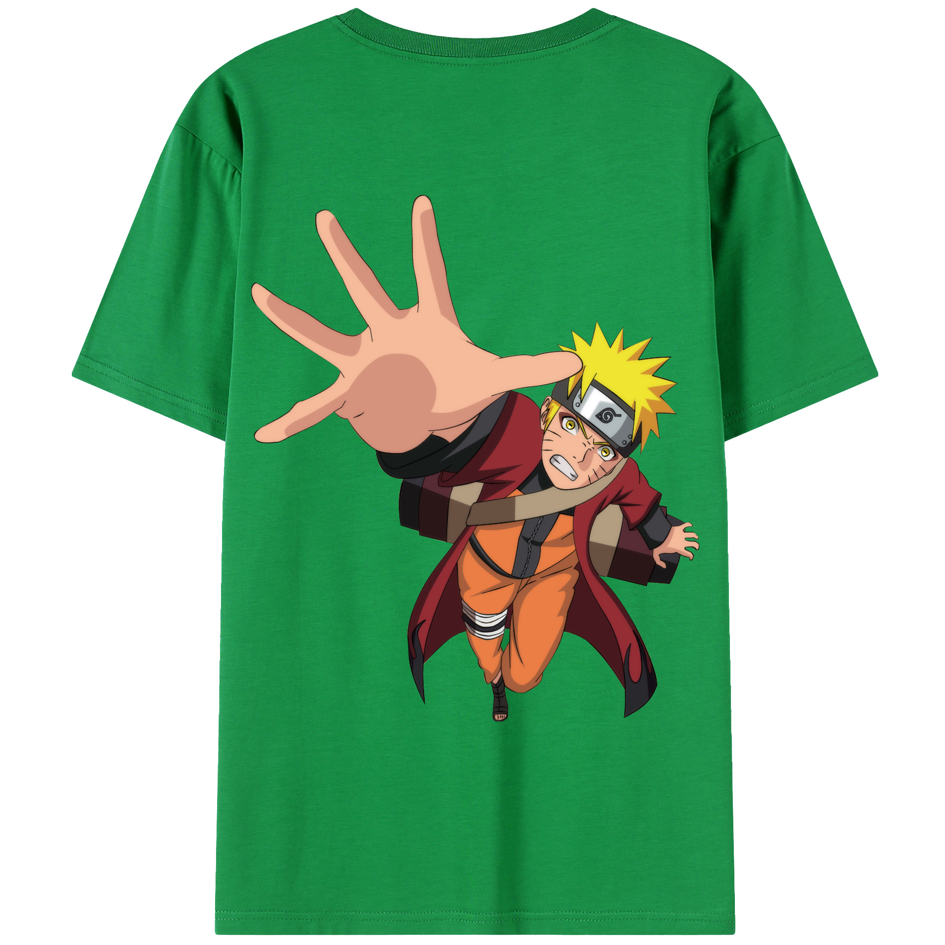 （画像用） NARUTO -ナルト- うずまき ナルト Uzumaki Naruto 綿100％ メンズ半袖Tシャツ（バックプリント） 通気性