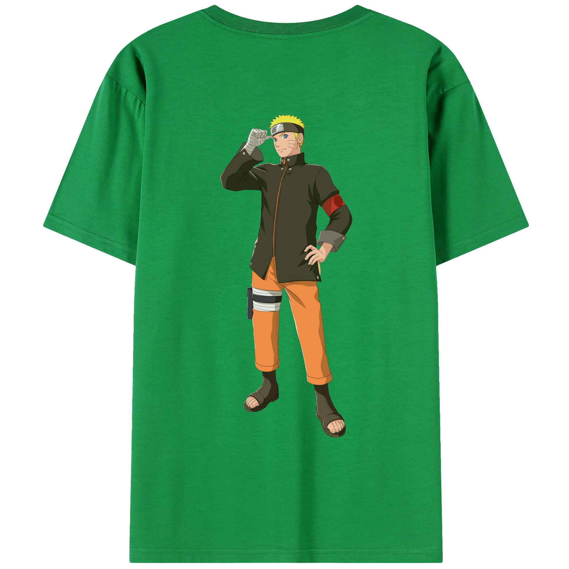 （画像用） NARUTO -ナルト- うずまき ナルト Uzumaki Naruto 綿100％ メンズ半袖Tシャツ（バックプリント） 通気性