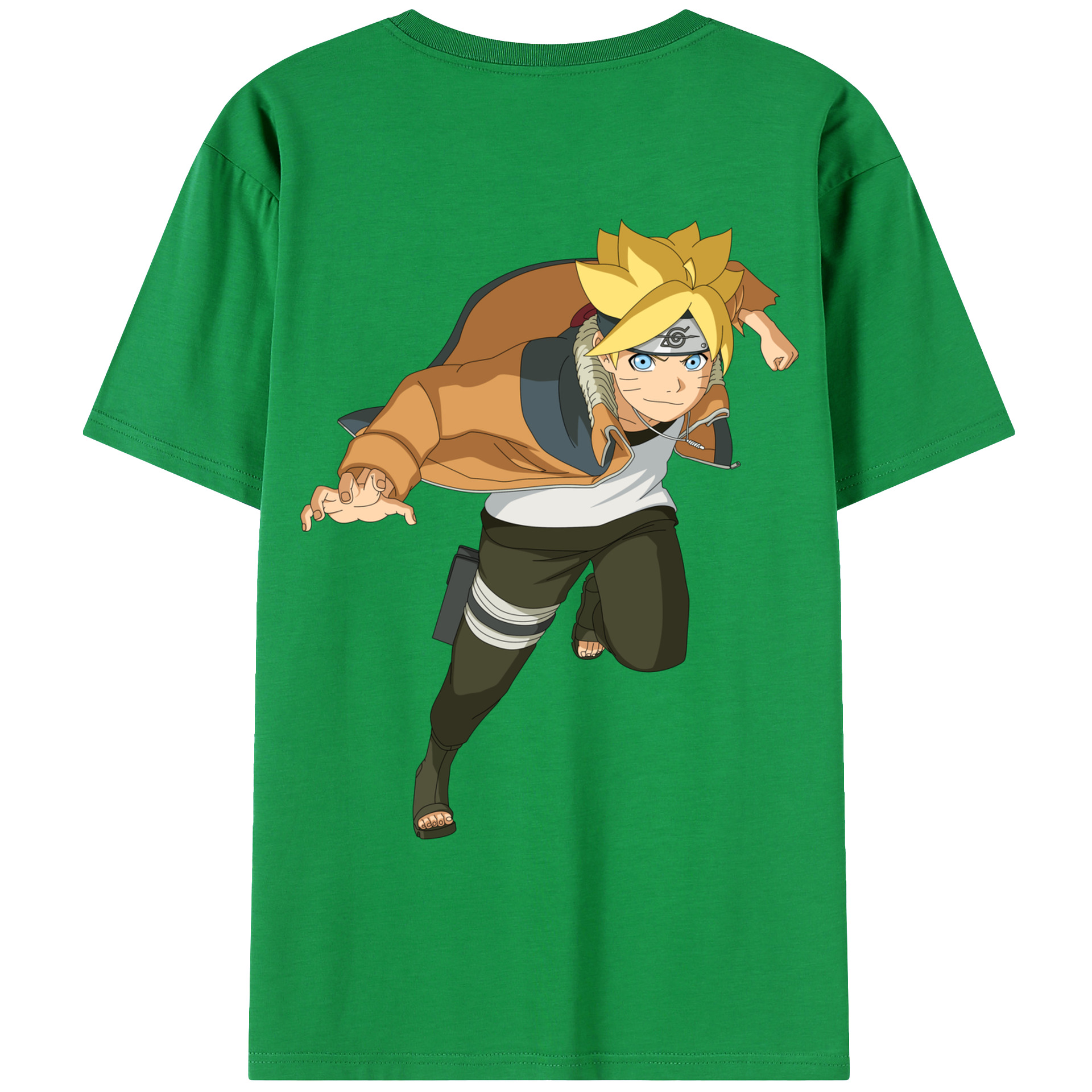 （画像用） NARUTO -ナルト- うずまき ナルト Uzumaki Naruto 綿100％ メンズ半袖Tシャツ（バックプリント） 通気性