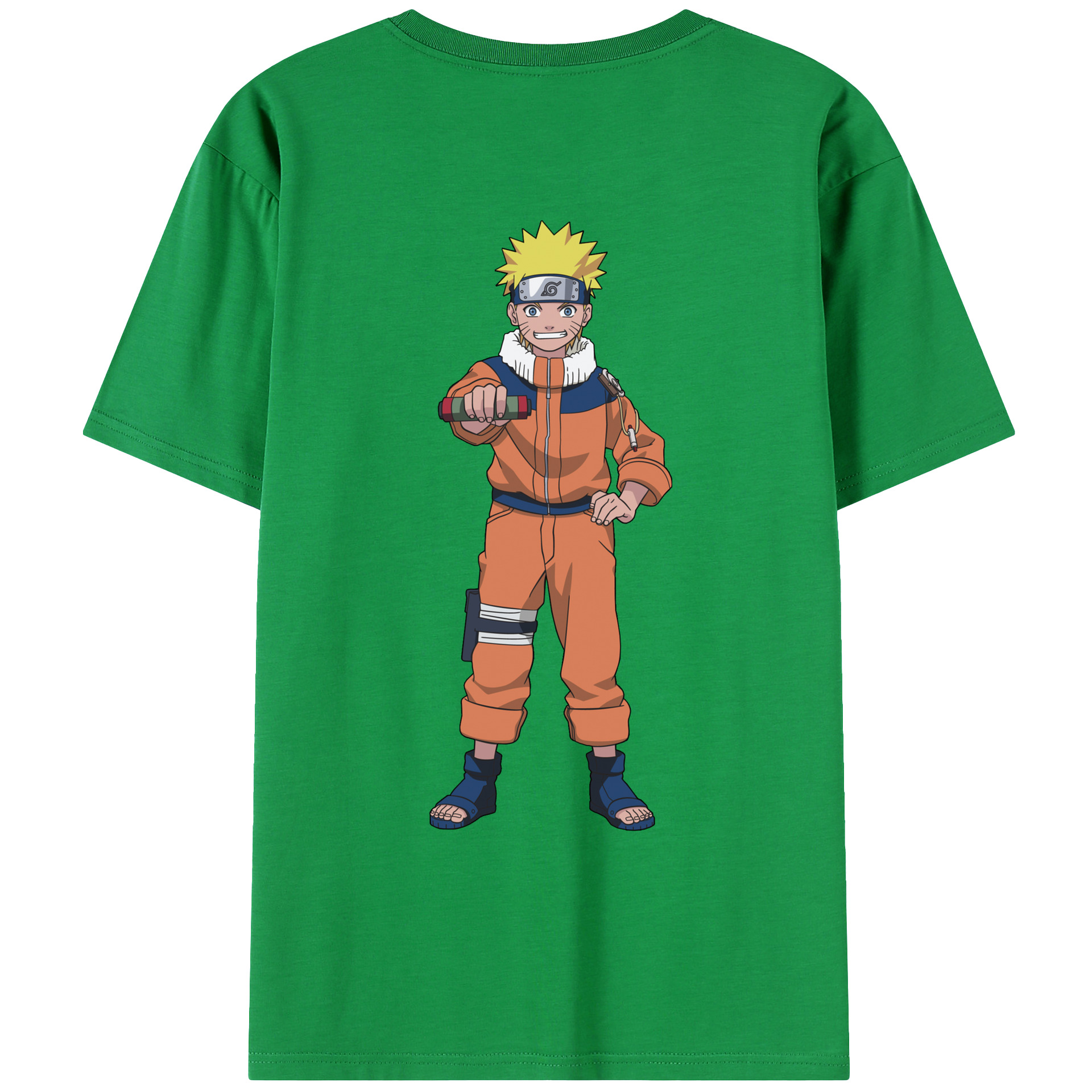 （画像用） NARUTO -ナルト- うずまき ナルト Uzumaki Naruto 綿100％ メンズ半袖Tシャツ（バックプリント） 通気性
