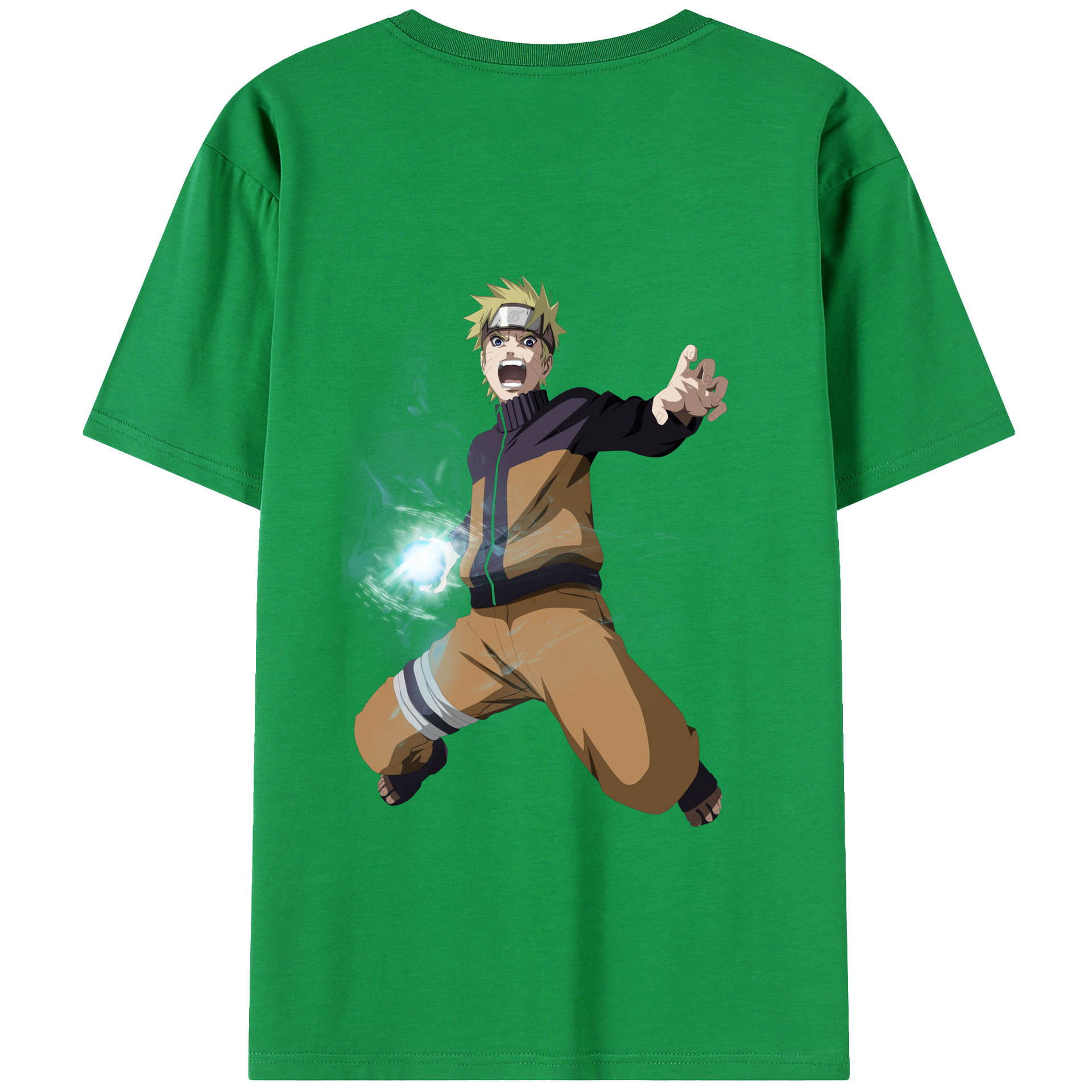 （画像用） NARUTO -ナルト- うずまき ナルト Uzumaki Naruto 綿100％ メンズ半袖Tシャツ（バックプリント） 通気性