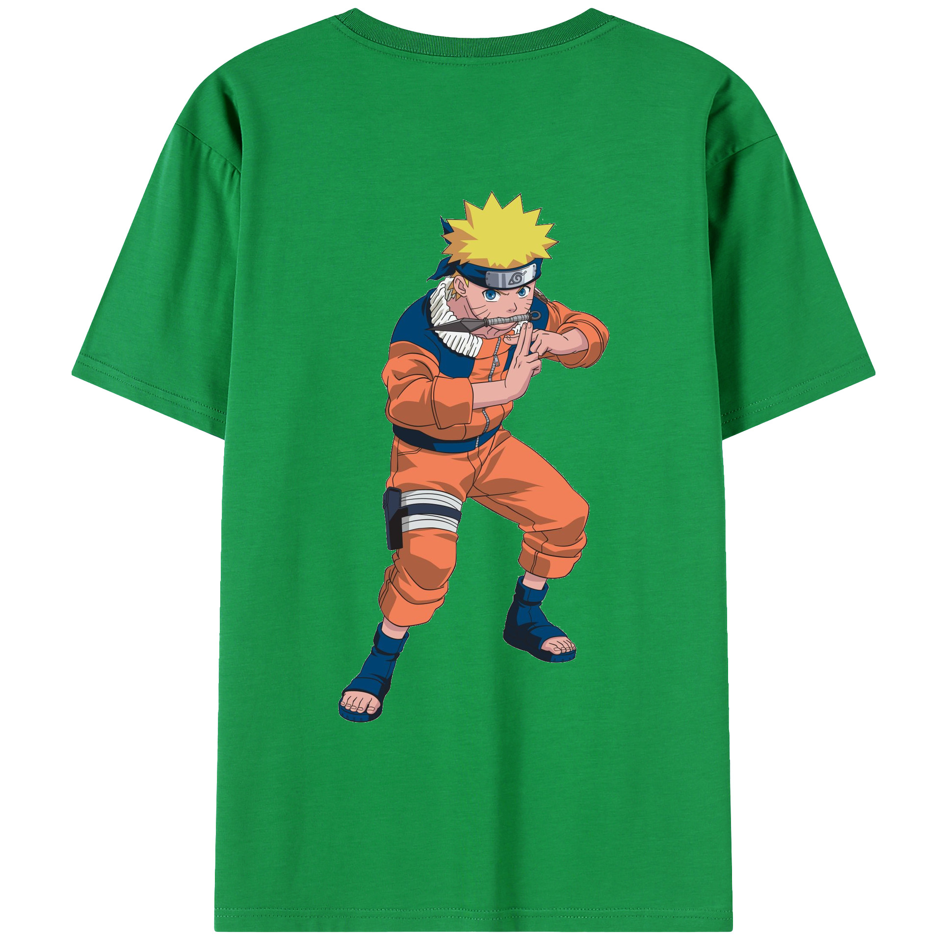 （画像用） NARUTO -ナルト- うずまき ナルト Uzumaki Naruto 綿100％ メンズ半袖Tシャツ（バックプリント） 通気性