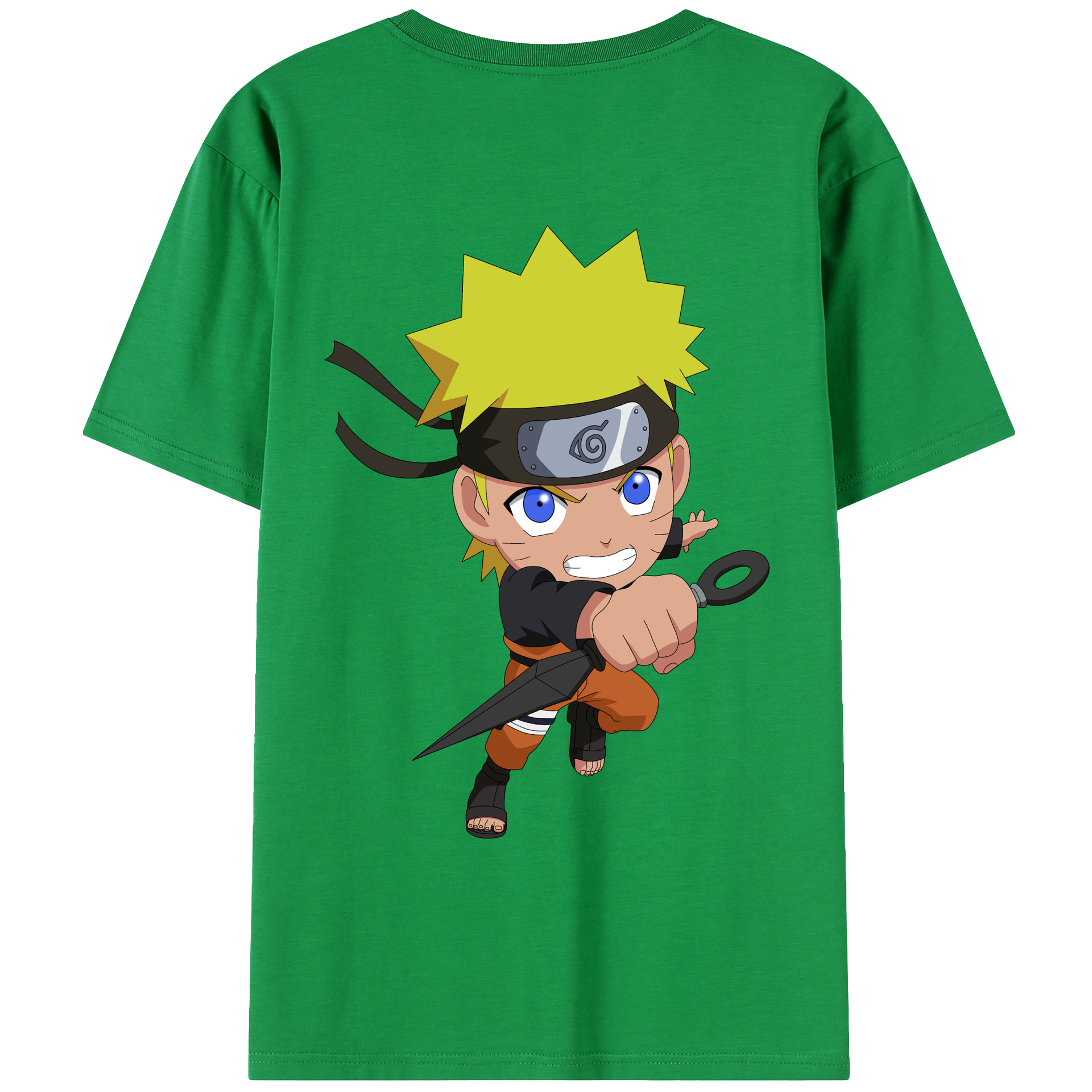 （画像用） NARUTO -ナルト- うずまき ナルト Uzumaki Naruto 綿100％ メンズ半袖Tシャツ（バックプリント） 通気性