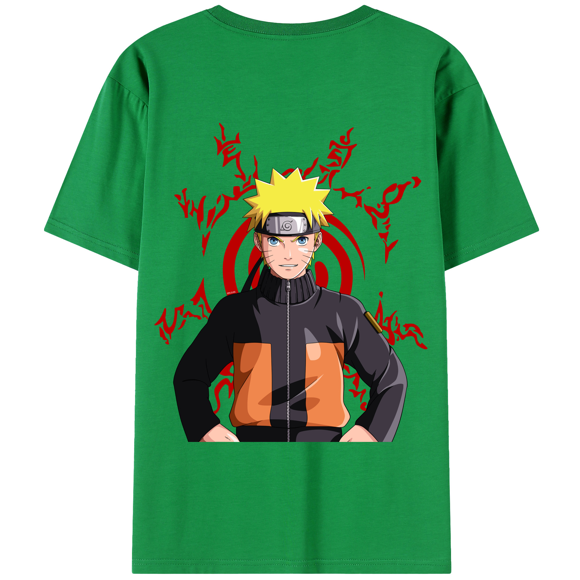 （画像用） NARUTO -ナルト- うずまき ナルト Uzumaki Naruto 綿100％ メンズ半袖Tシャツ（バックプリント） 通気性