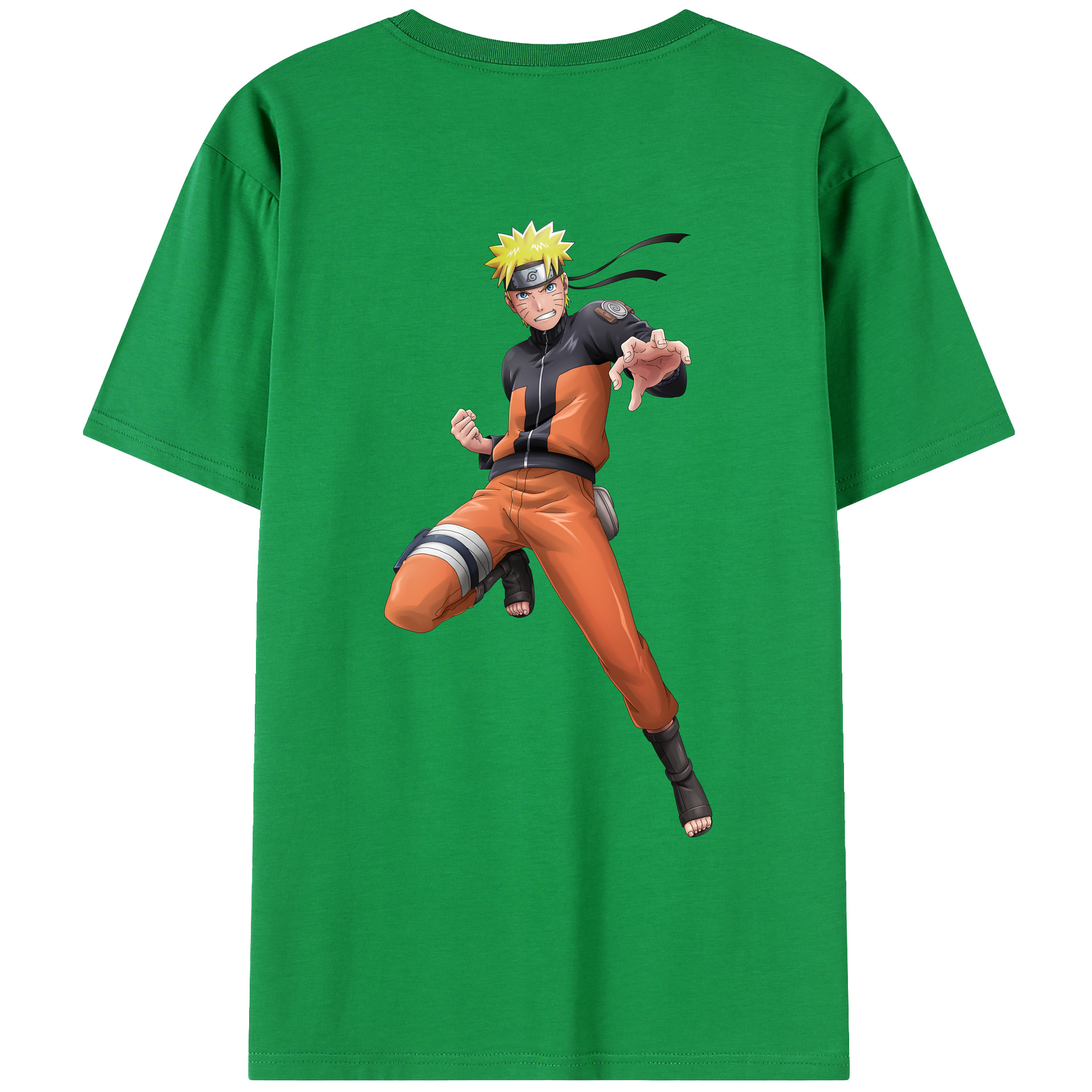 （画像用） NARUTO -ナルト- うずまき ナルト Uzumaki Naruto 綿100％ メンズ半袖Tシャツ（バックプリント） 通気性