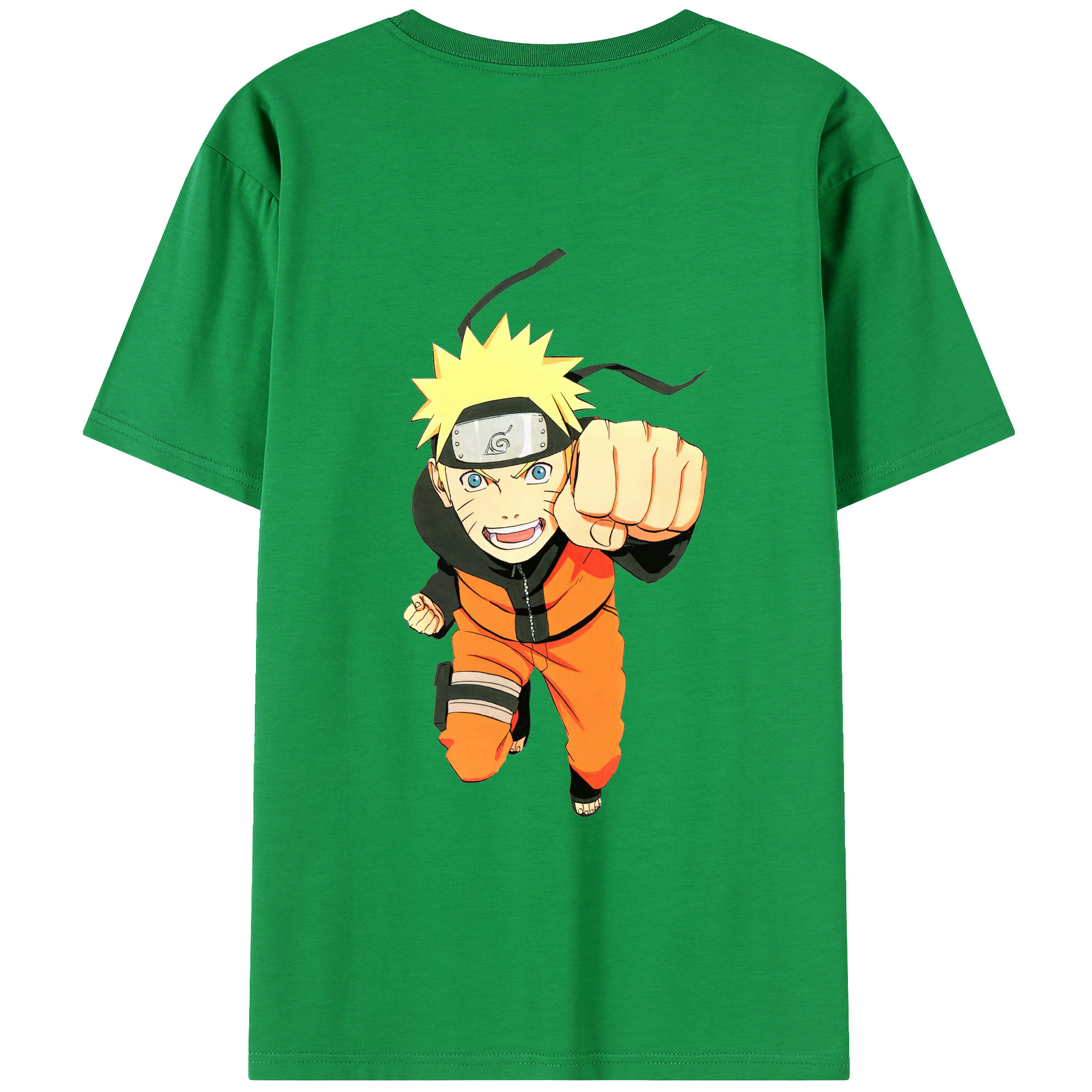 （画像用） NARUTO -ナルト- うずまき ナルト Uzumaki Naruto 綿100％ メンズ半袖Tシャツ（バックプリント） 通気性