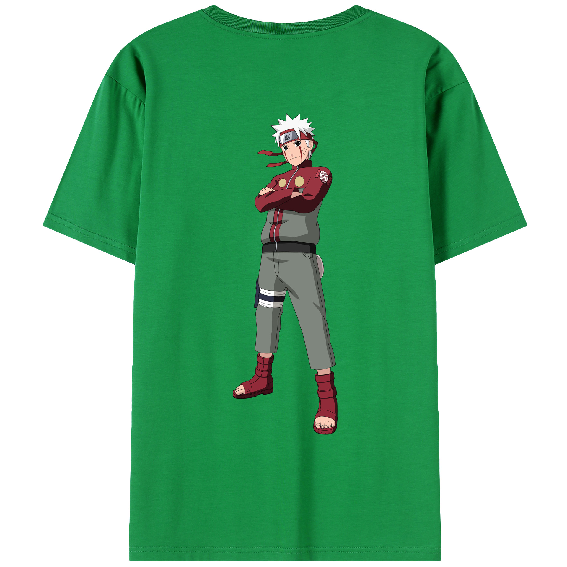 （画像用） NARUTO -ナルト- うずまき ナルト Uzumaki Naruto 綿100％ メンズ半袖Tシャツ（バックプリント） 通気性