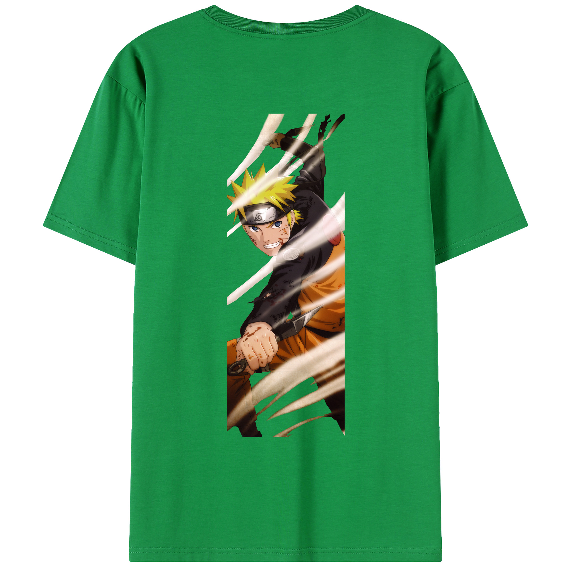 （画像用） NARUTO -ナルト- うずまき ナルト Uzumaki Naruto 綿100％ メンズ半袖Tシャツ（バックプリント） 通気性
