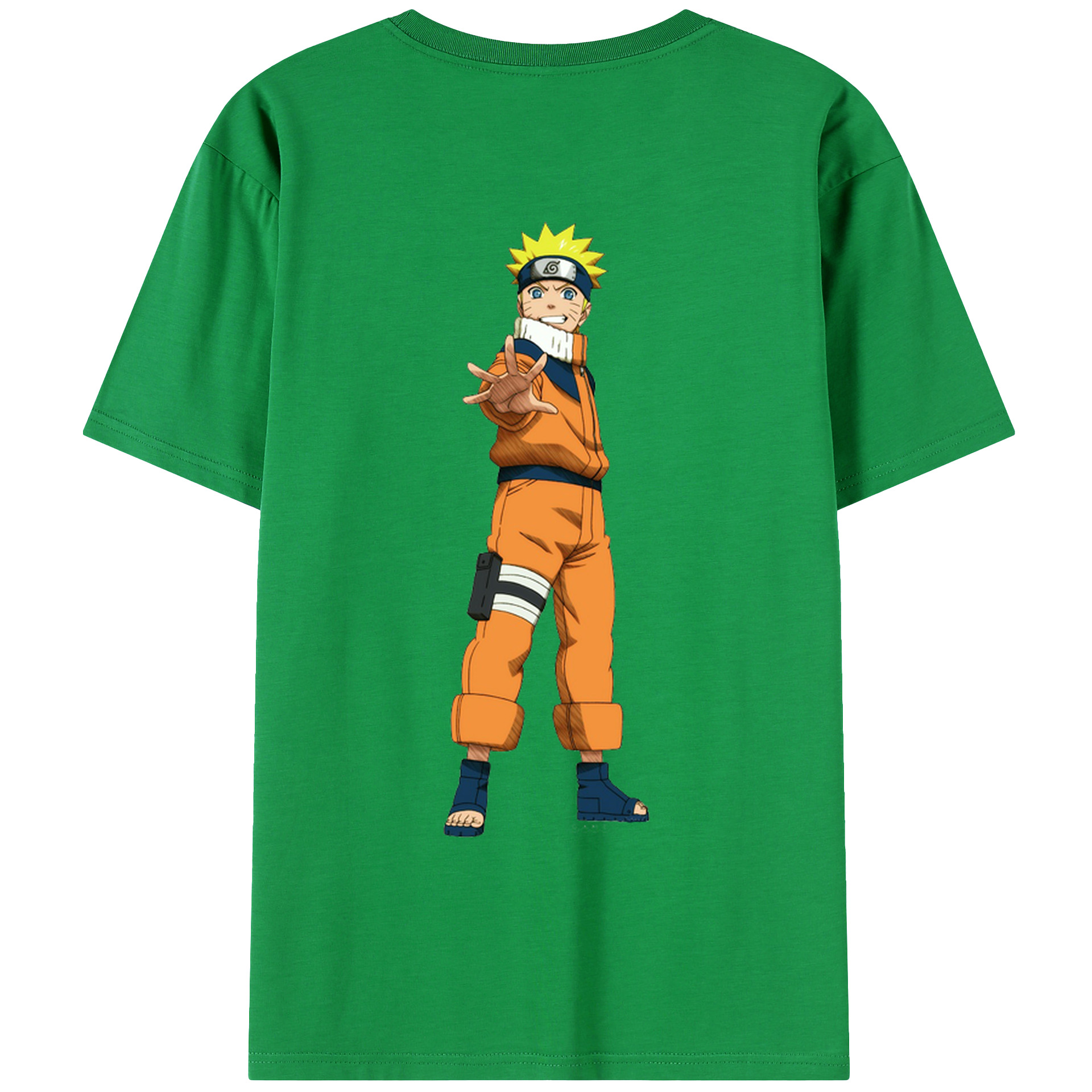 （画像用） NARUTO -ナルト- うずまき ナルト Uzumaki Naruto 綿100％ メンズ半袖Tシャツ（バックプリント） 通気性